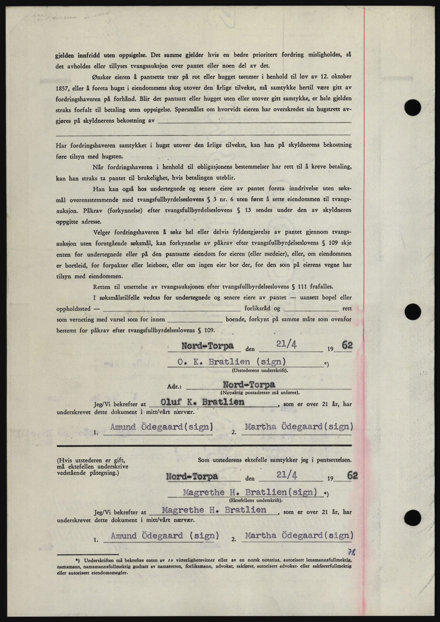 Hadeland og Land tingrett, AV/SAH-TING-010/H/Hb/Hbc/L0048: Pantebok nr. B48, 1962-1962, Dagboknr: 1317/1962