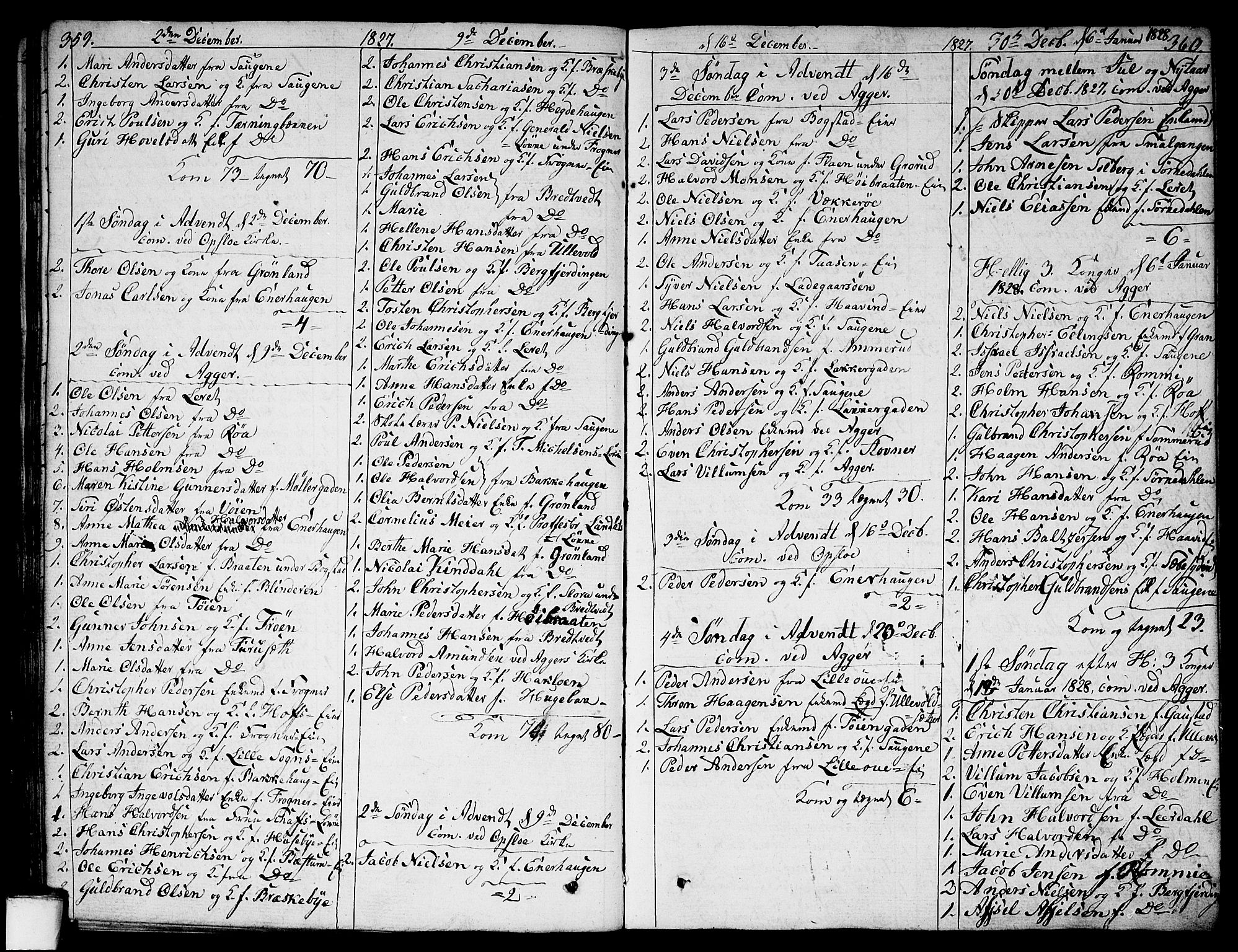 Aker prestekontor kirkebøker, AV/SAO-A-10861/G/L0003: Klokkerbok nr. 3, 1819-1836, s. 359-360