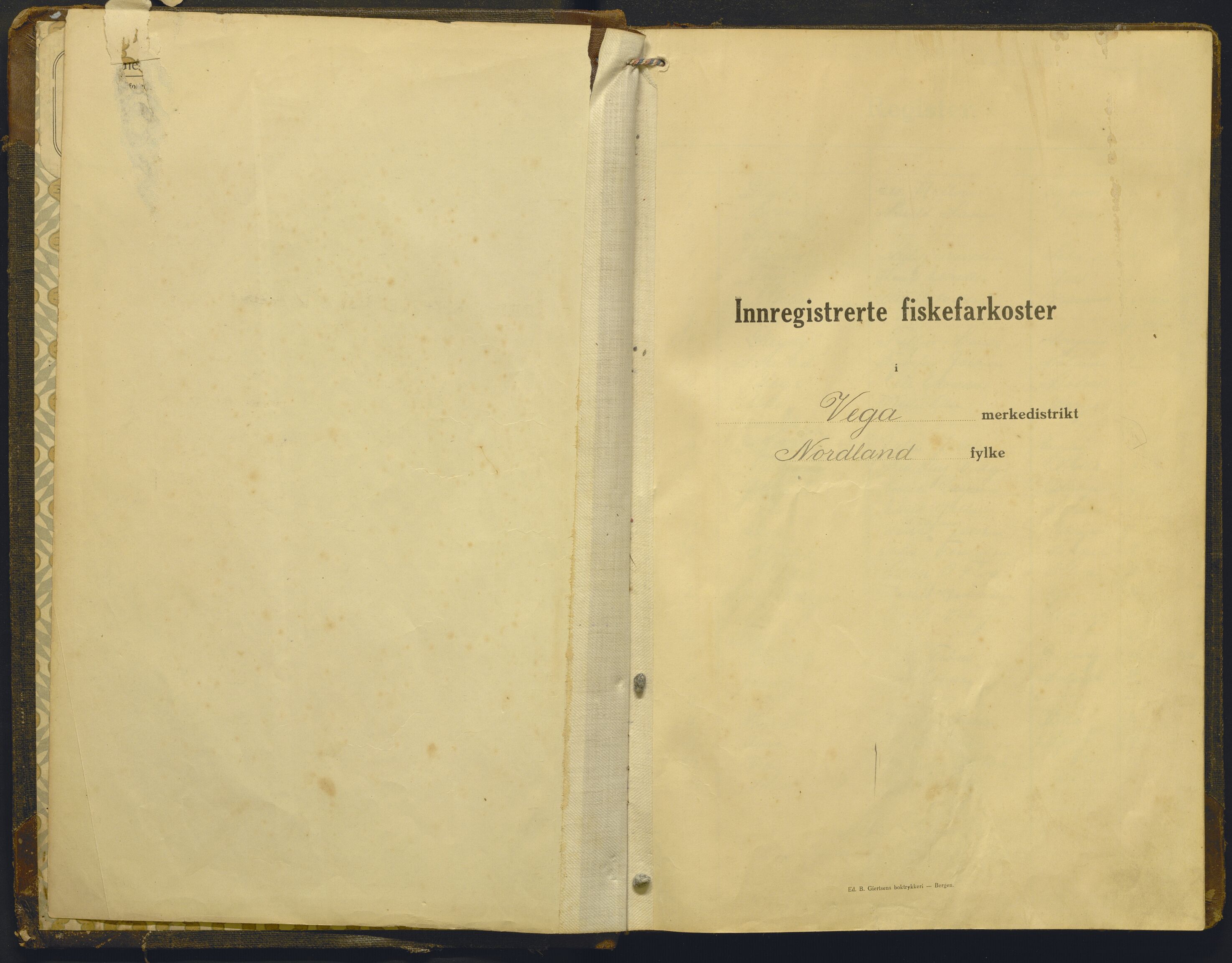 Fiskeridirektoratet - 1 Adm. ledelse - 13 Båtkontoret, AV/SAB-A-2003/I/Ia/Iac/L0191: 135.0365/1 Merkeprotokoll - Vega, 1920-1935