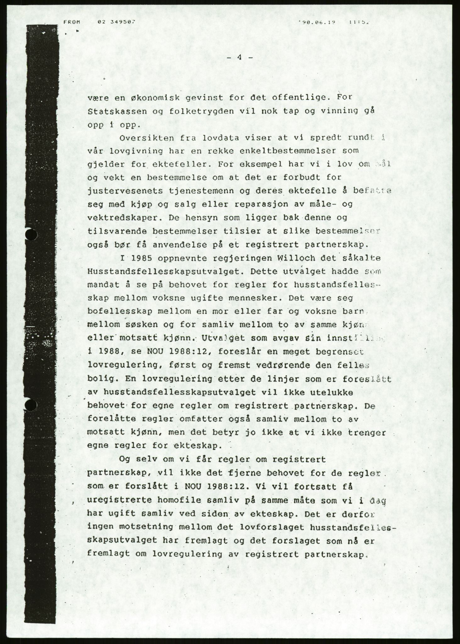 Det Norske Forbundet av 1948/Landsforeningen for Lesbisk og Homofil Frigjøring, AV/RA-PA-1216/D/Da/L0001: Partnerskapsloven, 1990-1993, s. 435