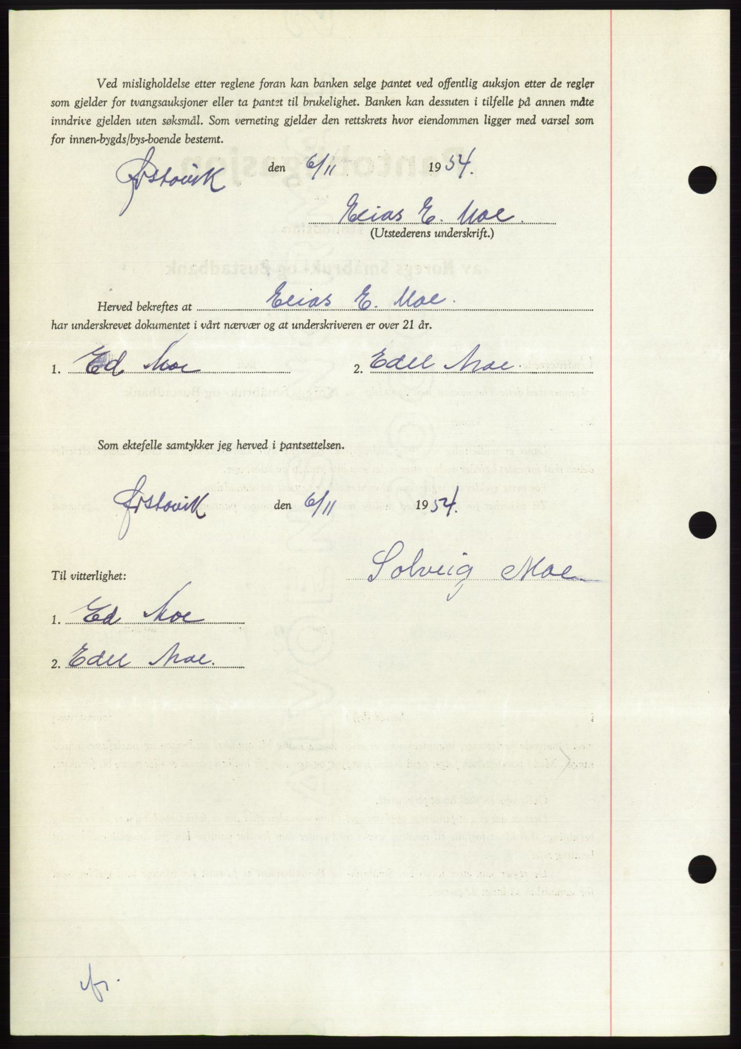 Søre Sunnmøre sorenskriveri, AV/SAT-A-4122/1/2/2C/L0126: Pantebok nr. 14B, 1954-1955, Dagboknr: 2904/1954