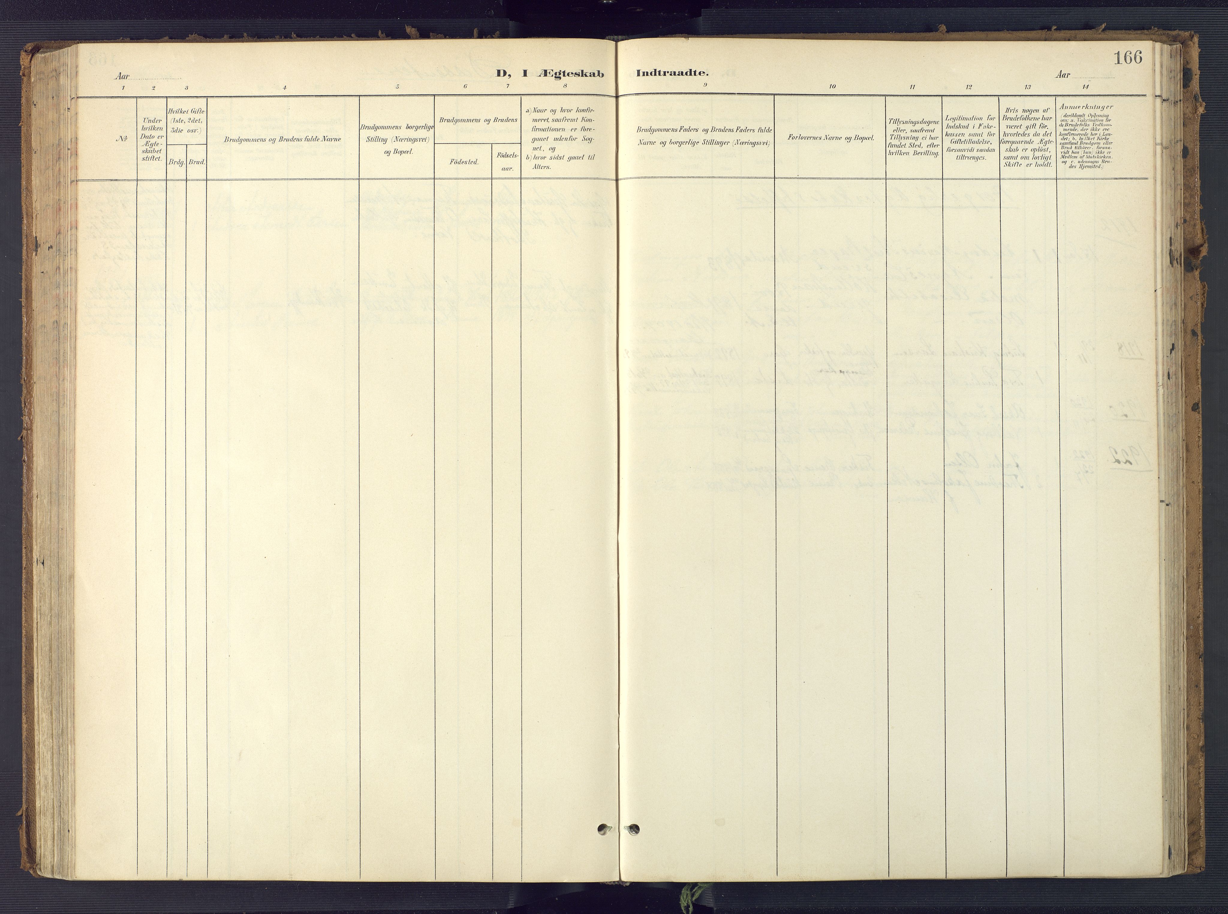 Sør-Audnedal sokneprestkontor, AV/SAK-1111-0039/F/Fa/Faa/L0005: Ministerialbok nr. A 5, 1900-1923, s. 166