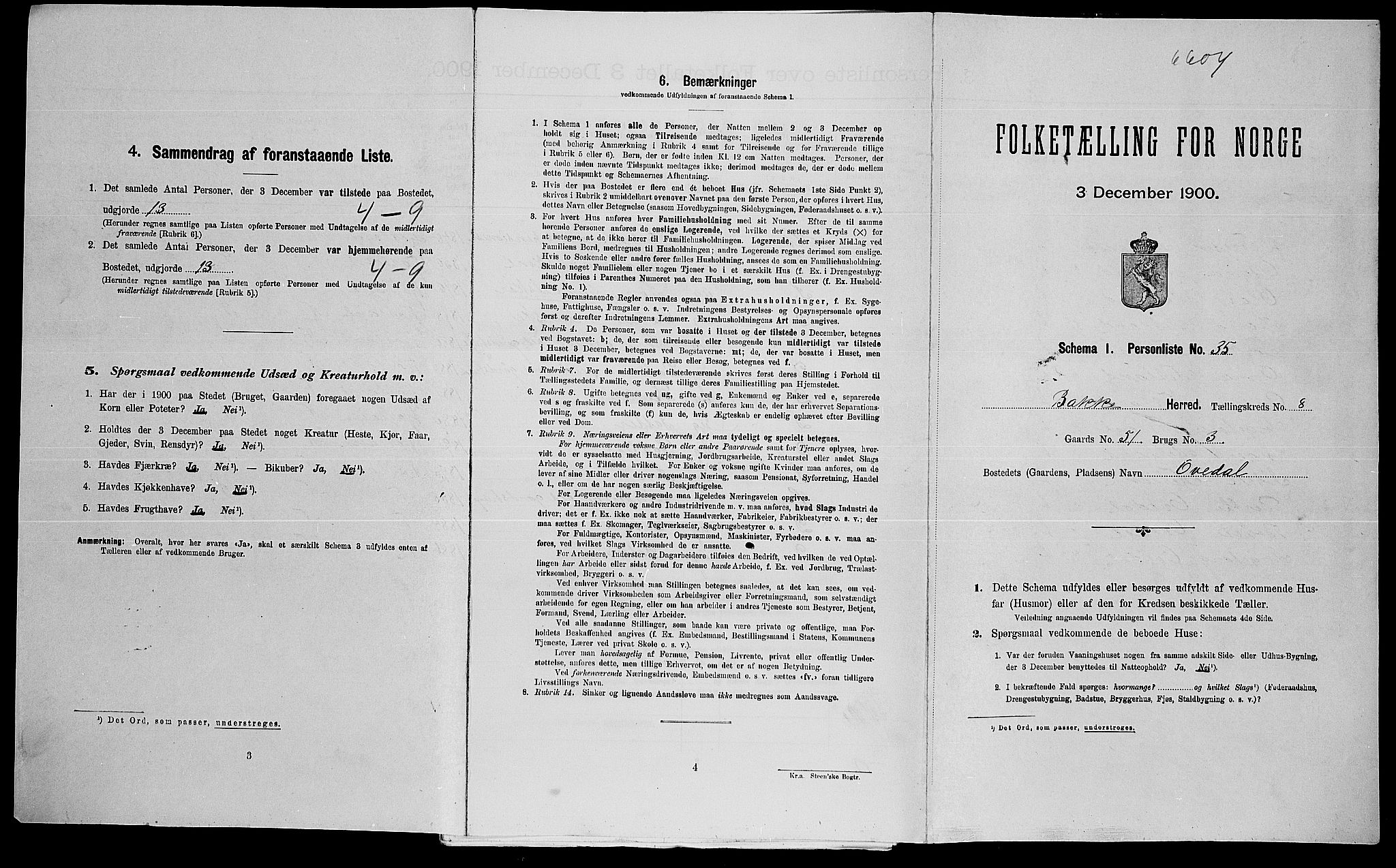 SAK, Folketelling 1900 for 1045 Bakke herred, 1900, s. 469