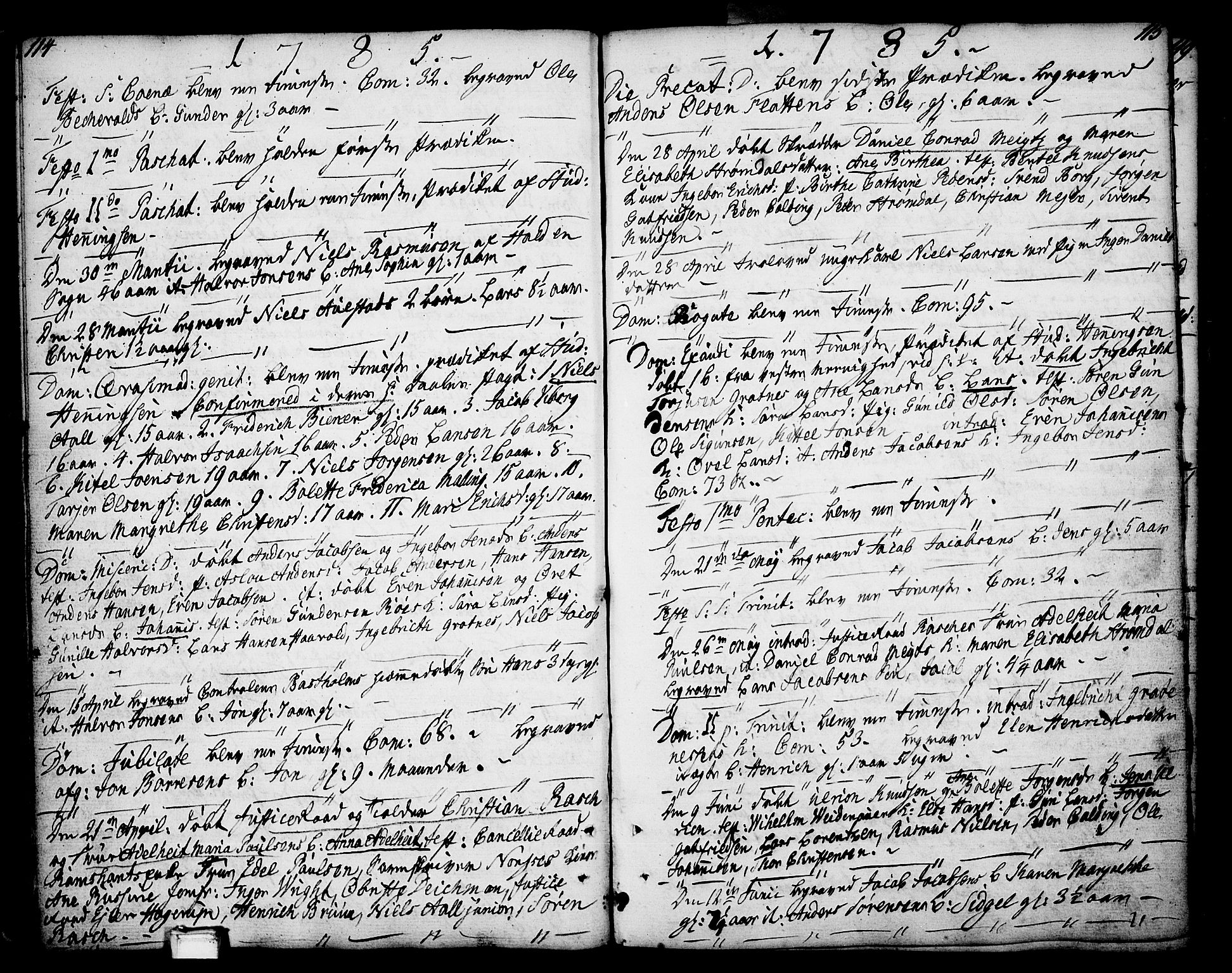 Porsgrunn kirkebøker , AV/SAKO-A-104/F/Fa/L0002: Ministerialbok nr. 2, 1764-1814, s. 114-115