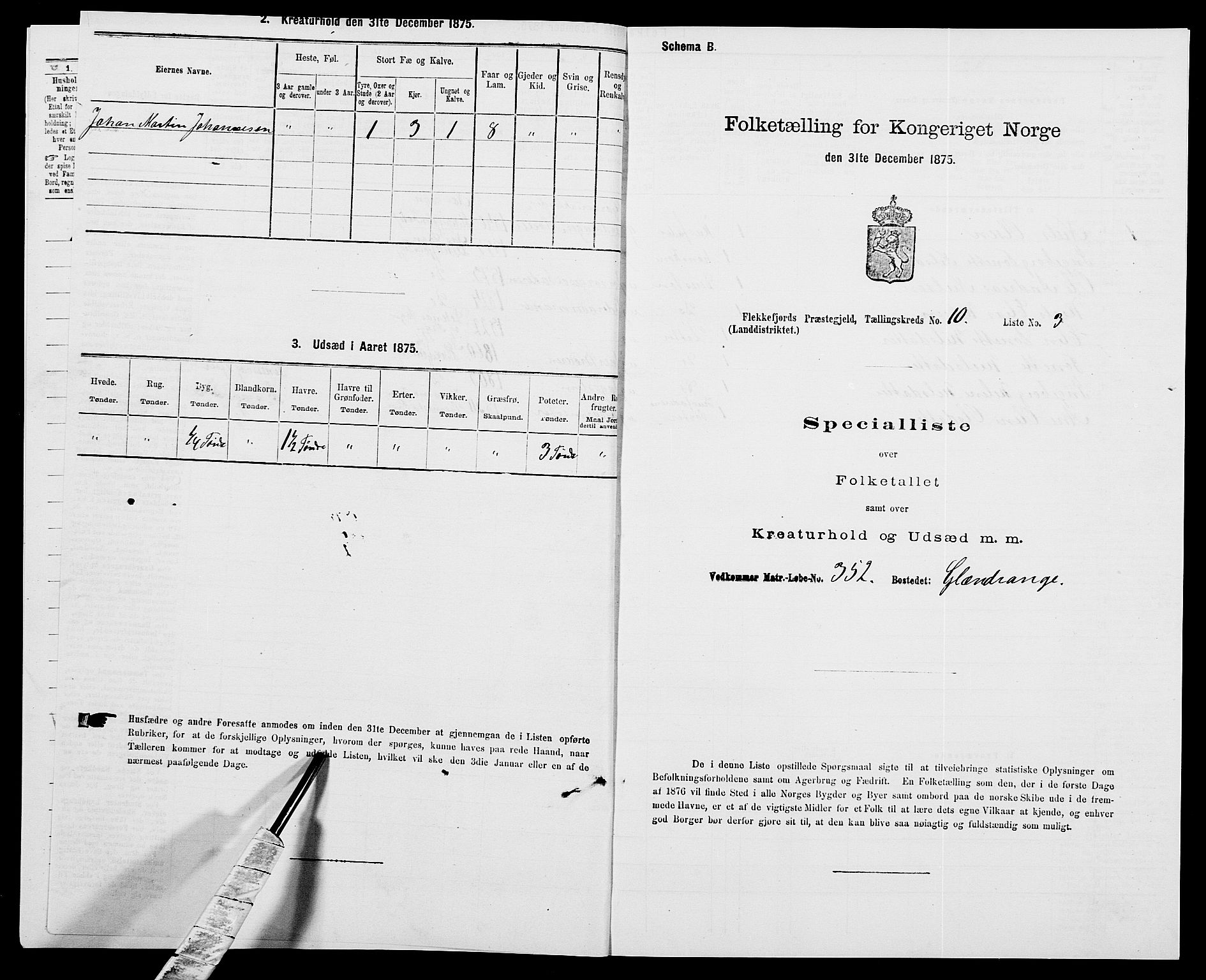 SAK, Folketelling 1875 for 1042L Flekkefjord prestegjeld, Nes sokn og Hidra sokn, 1875, s. 1221