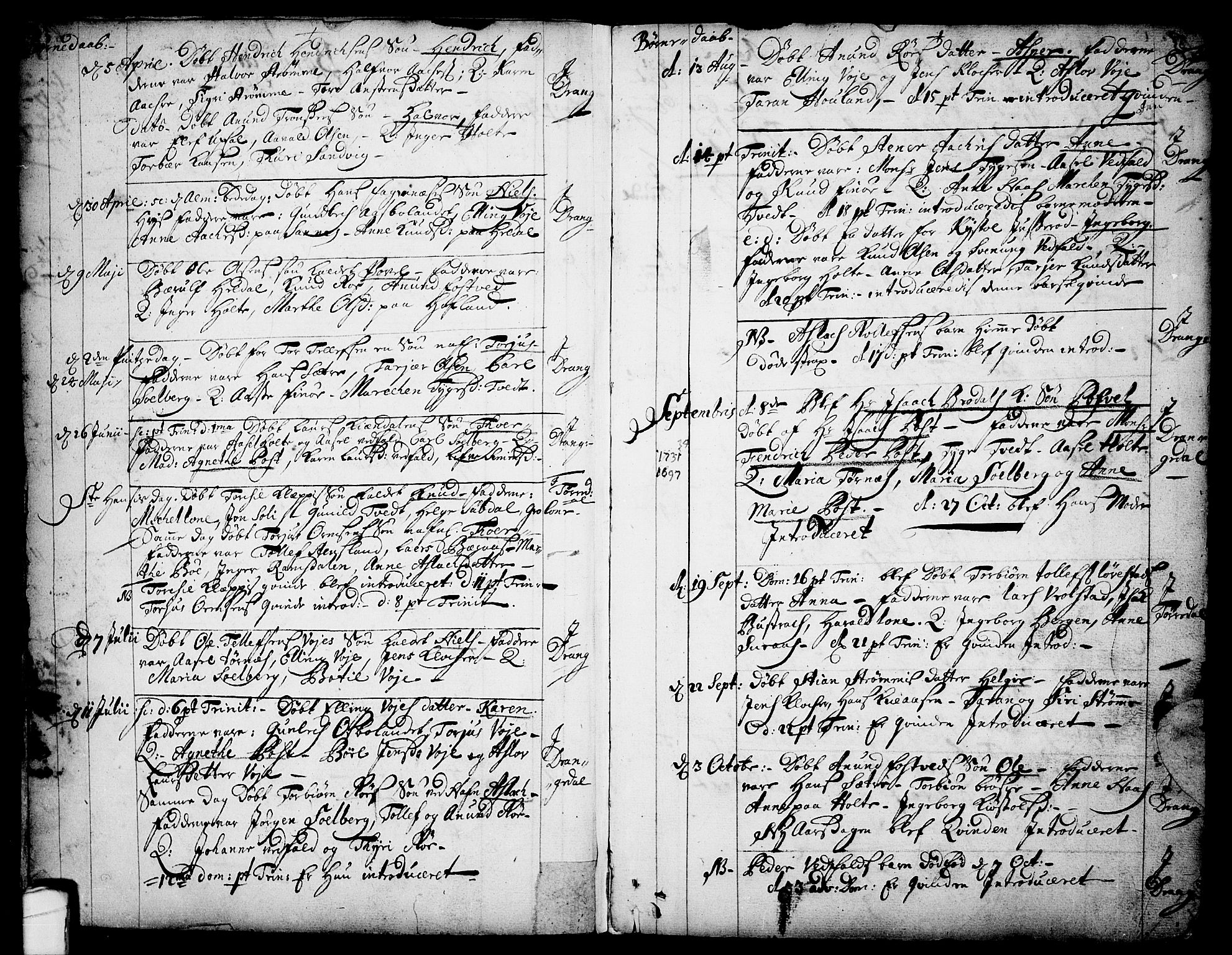 Drangedal kirkebøker, AV/SAKO-A-258/F/Fa/L0001: Ministerialbok nr. 1, 1697-1767, s. 2
