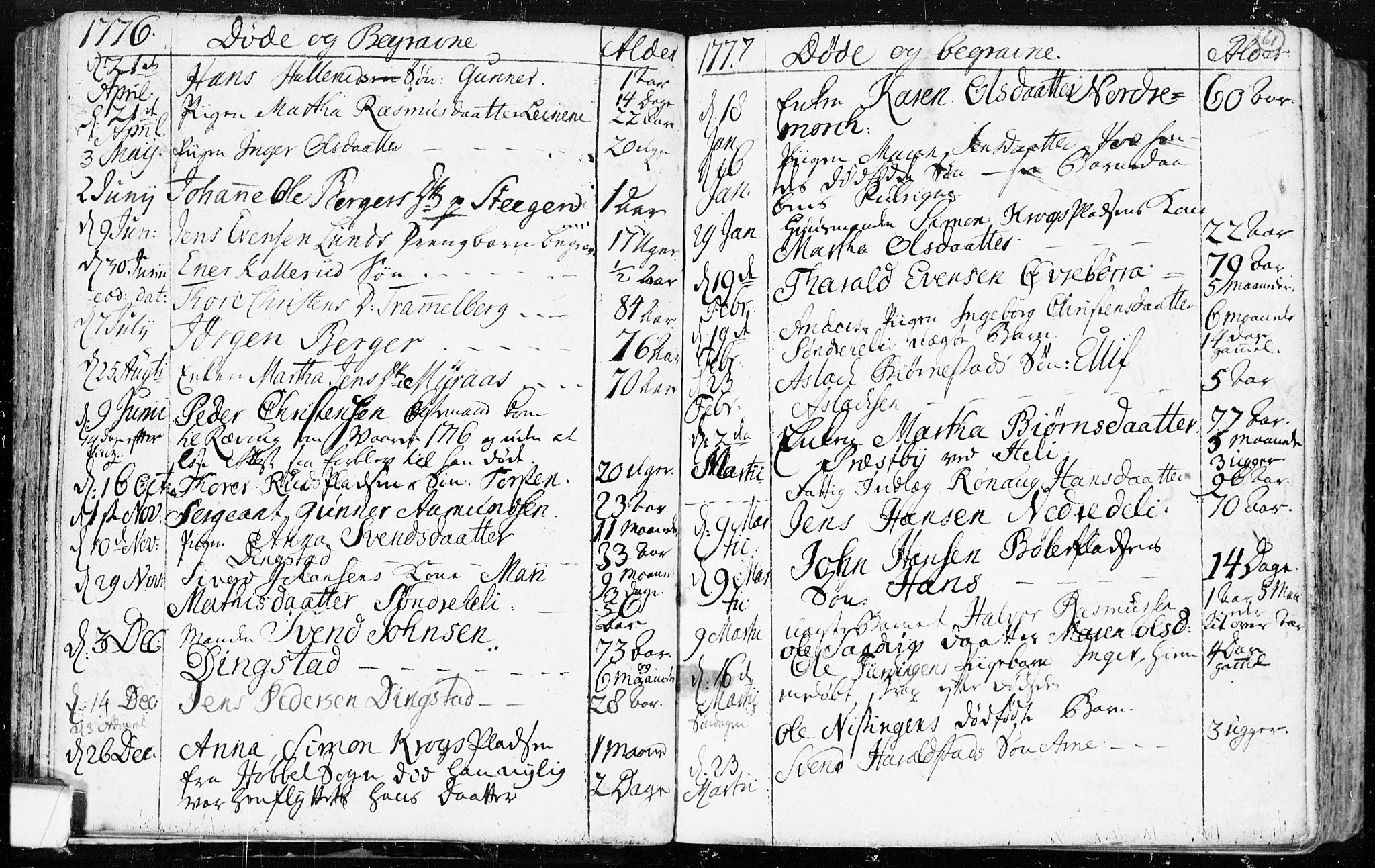 Spydeberg prestekontor Kirkebøker, SAO/A-10924/F/Fa/L0002: Ministerialbok nr. I 2, 1739-1780, s. 61