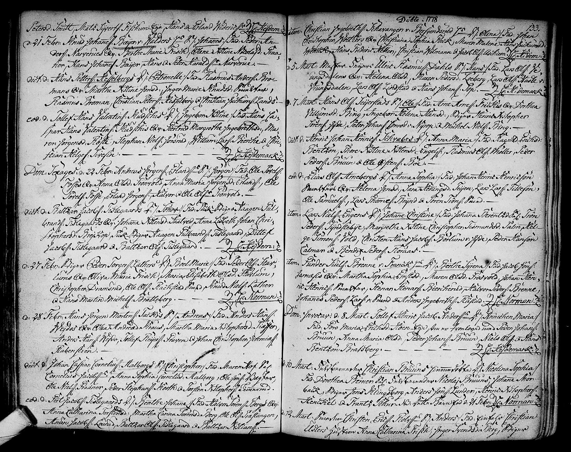 Kongsberg kirkebøker, SAKO/A-22/F/Fa/L0005: Ministerialbok nr. I 5, 1769-1782, s. 133