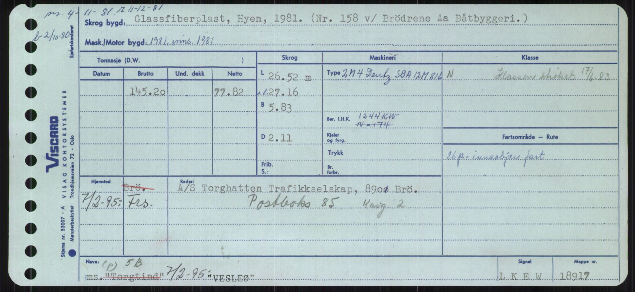 Sjøfartsdirektoratet med forløpere, Skipsmålingen, RA/S-1627/H/Ha/L0006/0002: Fartøy, Sver-Å / Fartøy, U-Å, s. 295