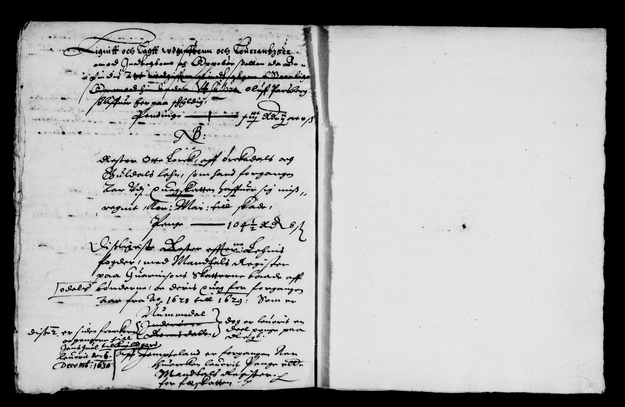 Rentekammeret inntil 1814, Reviderte regnskaper, Lensregnskaper, AV/RA-EA-5023/R/Rb/Rbw/L0043: Trondheim len, 1629-1631