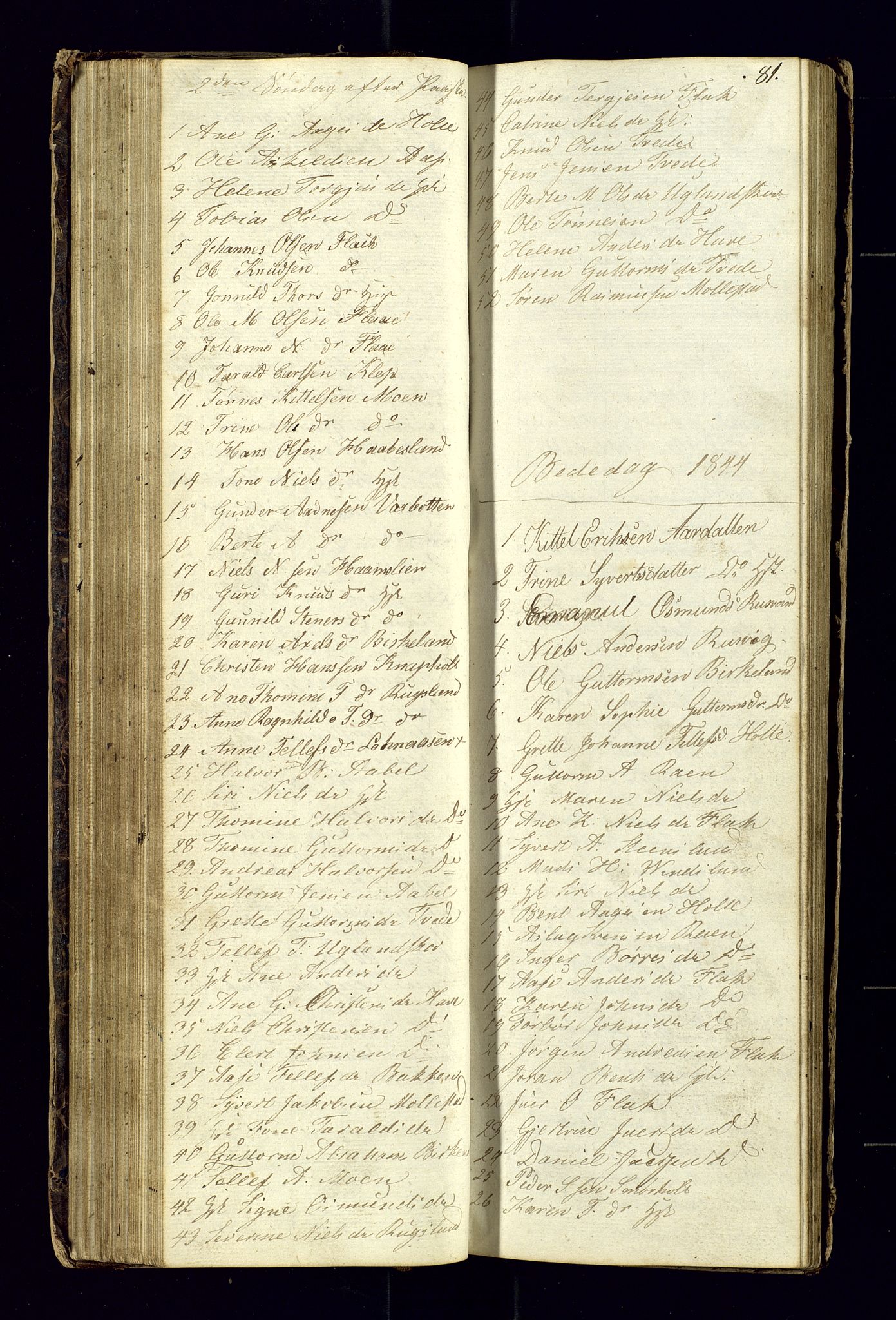 Birkenes sokneprestkontor, AV/SAK-1111-0004/F/Fc/L0002: Kommunikantprotokoll nr. C-2, 1839-1849, s. 81