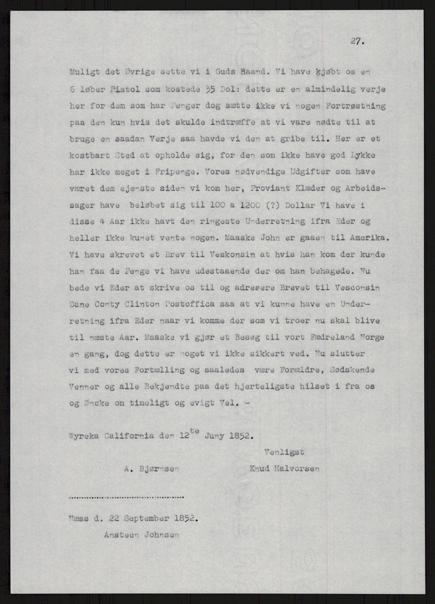 Samlinger til kildeutgivelse, Amerikabrevene, RA/EA-4057/F/L0024: Innlån fra Telemark: Gunleiksrud - Willard, 1838-1914, s. 704