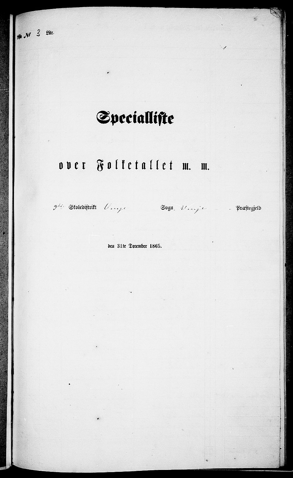 RA, Folketelling 1865 for 0834P Vinje prestegjeld, 1865, s. 27