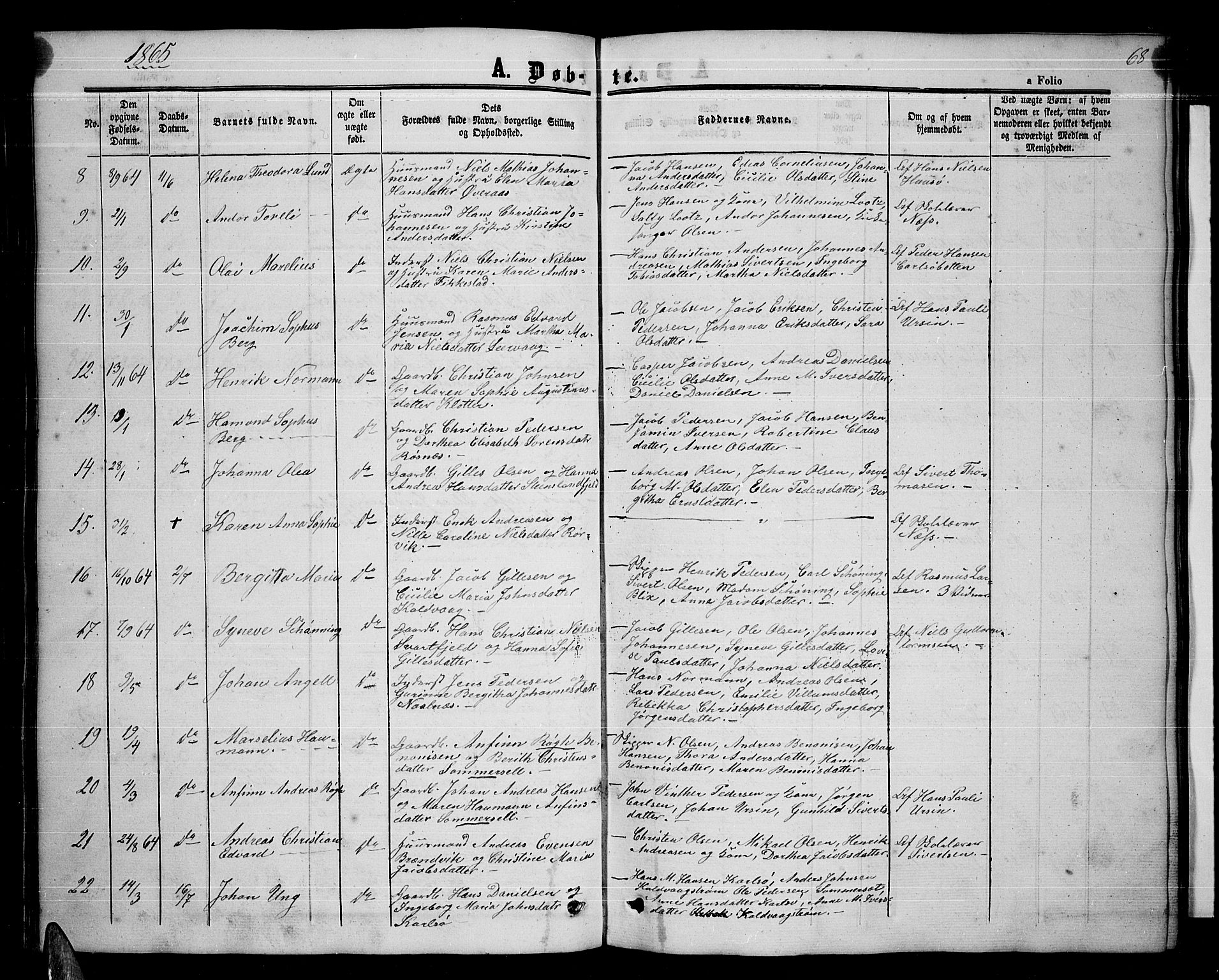 Ministerialprotokoller, klokkerbøker og fødselsregistre - Nordland, SAT/A-1459/859/L0857: Klokkerbok nr. 859C03, 1854-1873, s. 68