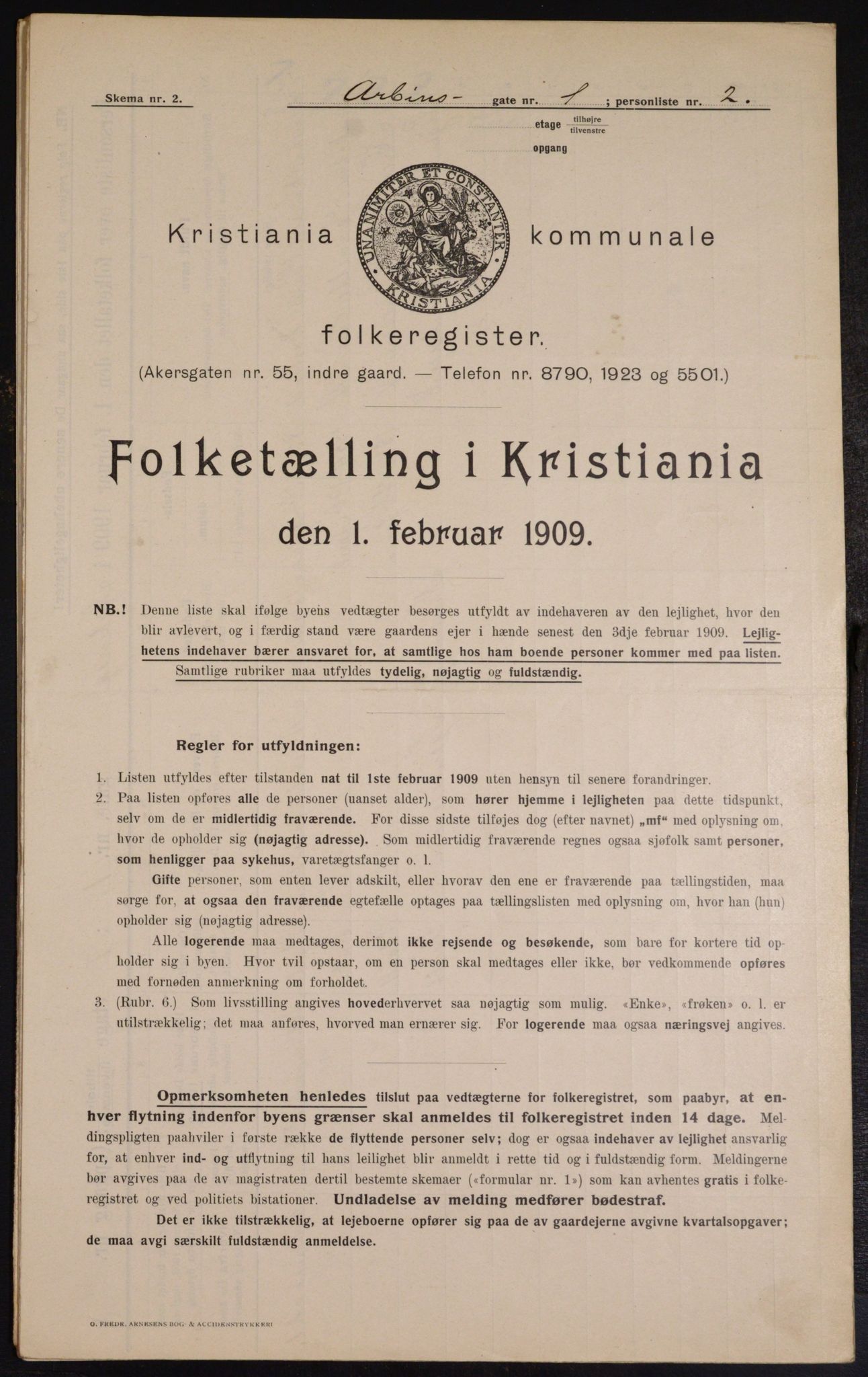 OBA, Kommunal folketelling 1.2.1909 for Kristiania kjøpstad, 1909, s. 1531