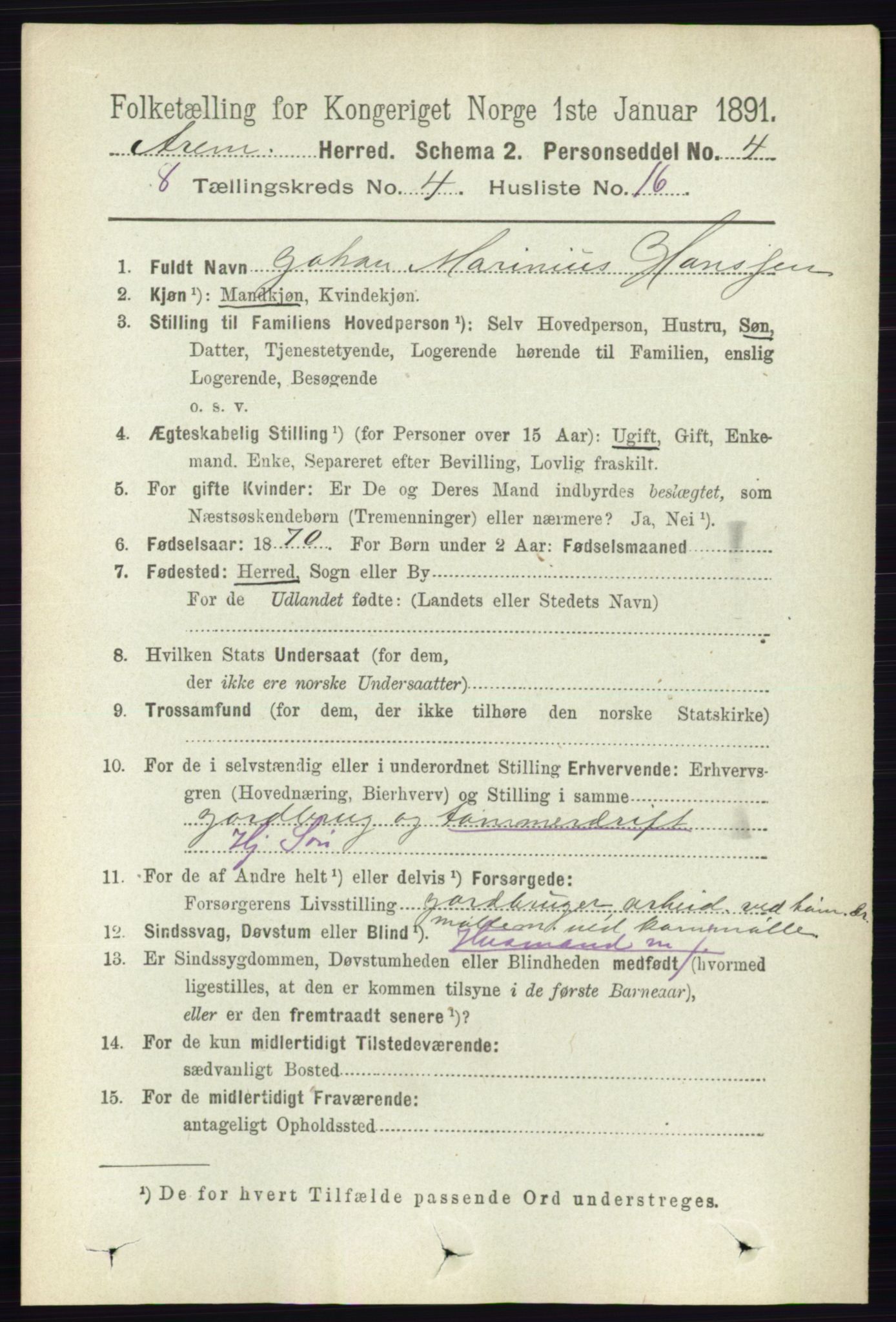 RA, Folketelling 1891 for 0118 Aremark herred, 1891, s. 2022