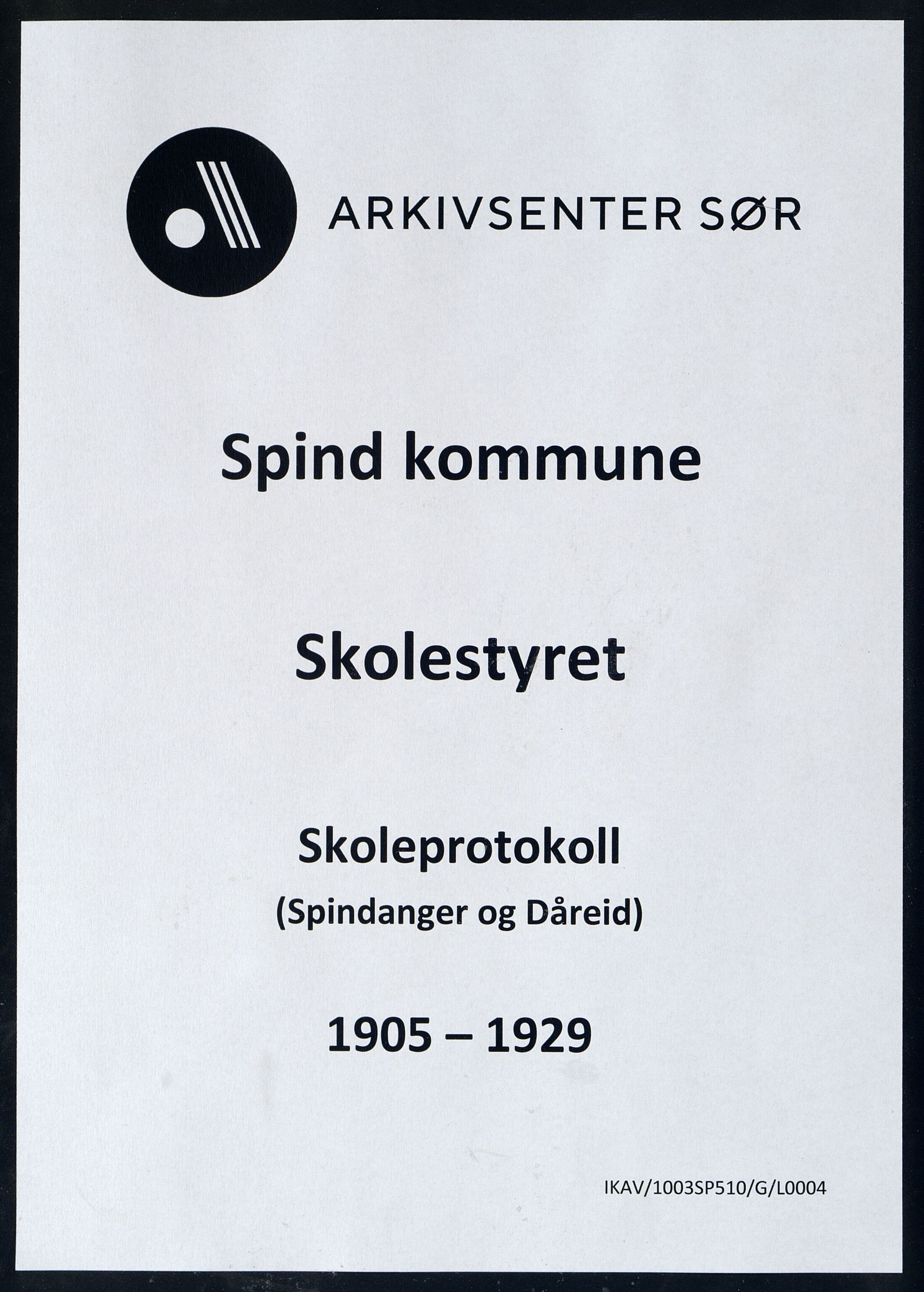 Spind kommune - Spind Skolestyre, ARKSOR/1003SP510/G/L0005: Skoleprotokoll, 1905-1929