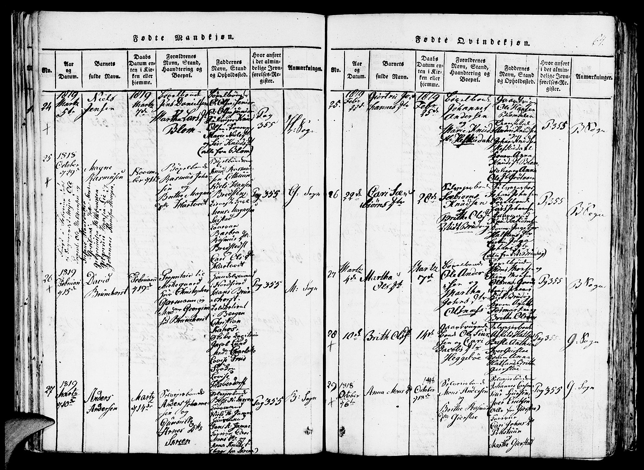 Haus sokneprestembete, SAB/A-75601/H/Haa: Ministerialbok nr. A 12, 1816-1821, s. 64