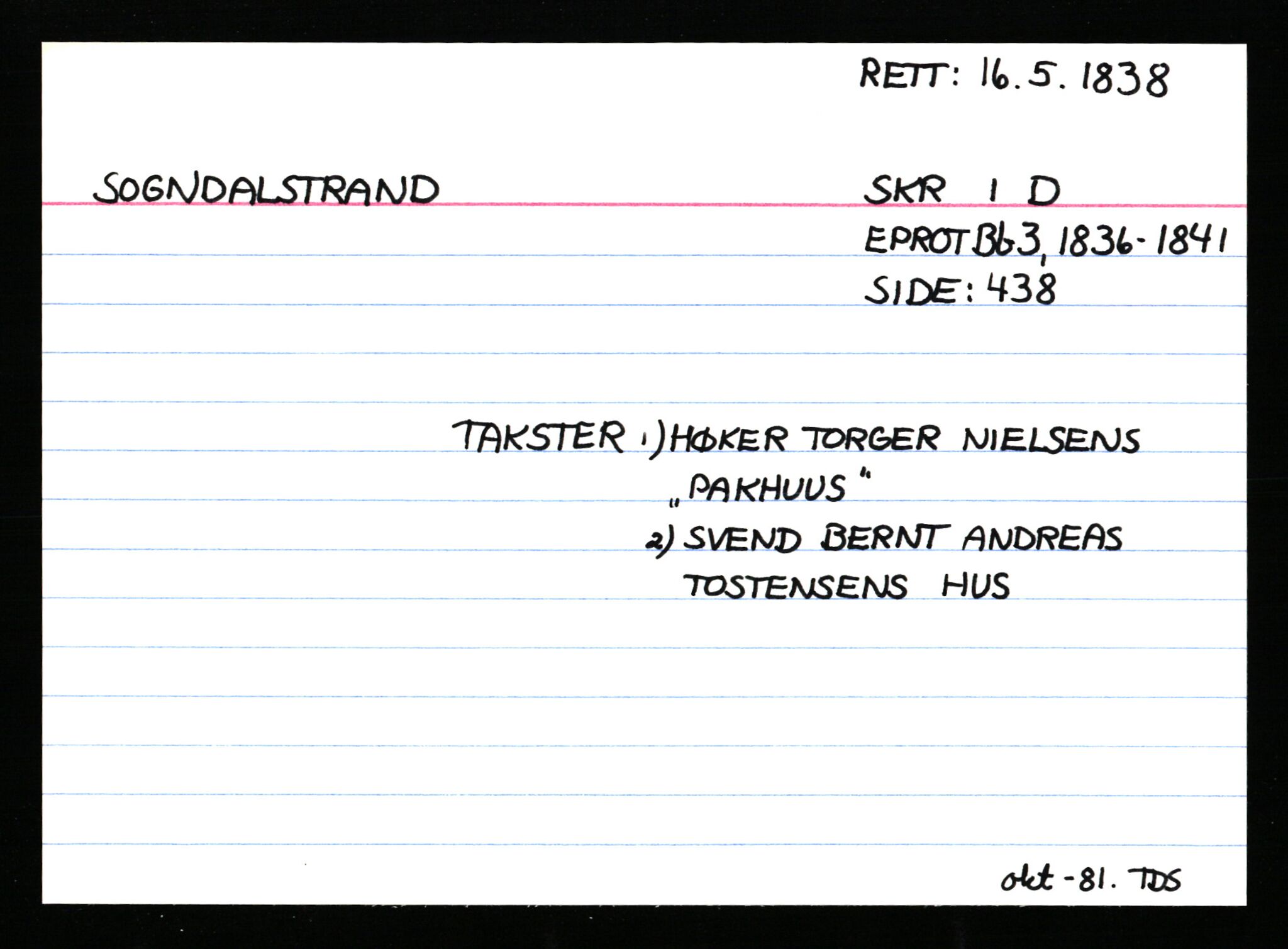 Statsarkivet i Stavanger, AV/SAST-A-101971/03/Y/Ym/L0053: Åstedskort sortert etter gårdsnavn: Skudeneshavn - Solbjør, 1600-1950, s. 534