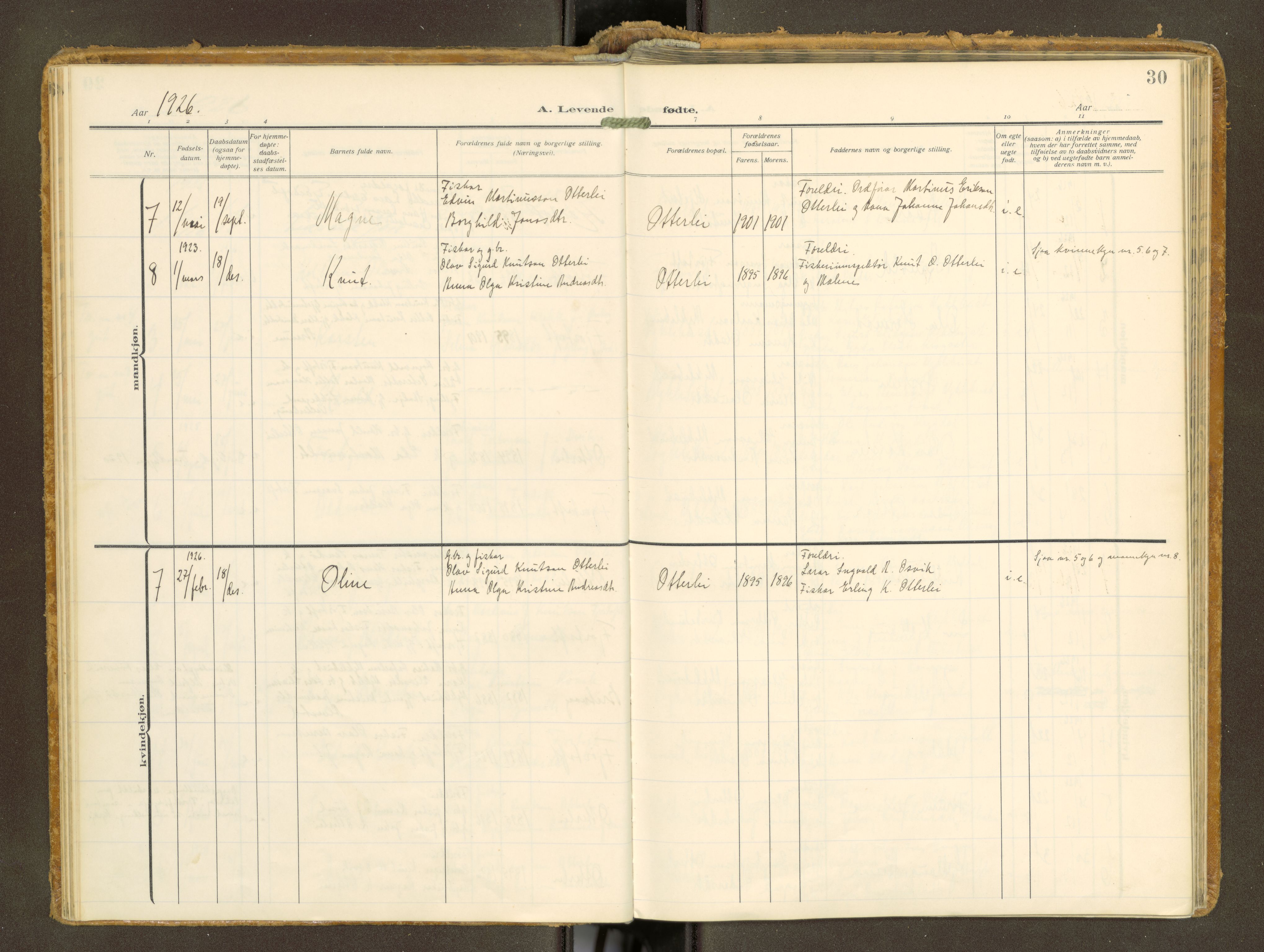 Ministerialprotokoller, klokkerbøker og fødselsregistre - Møre og Romsdal, AV/SAT-A-1454/538/L0528: Ministerialbok nr. 538A--, 1911-1935, s. 30