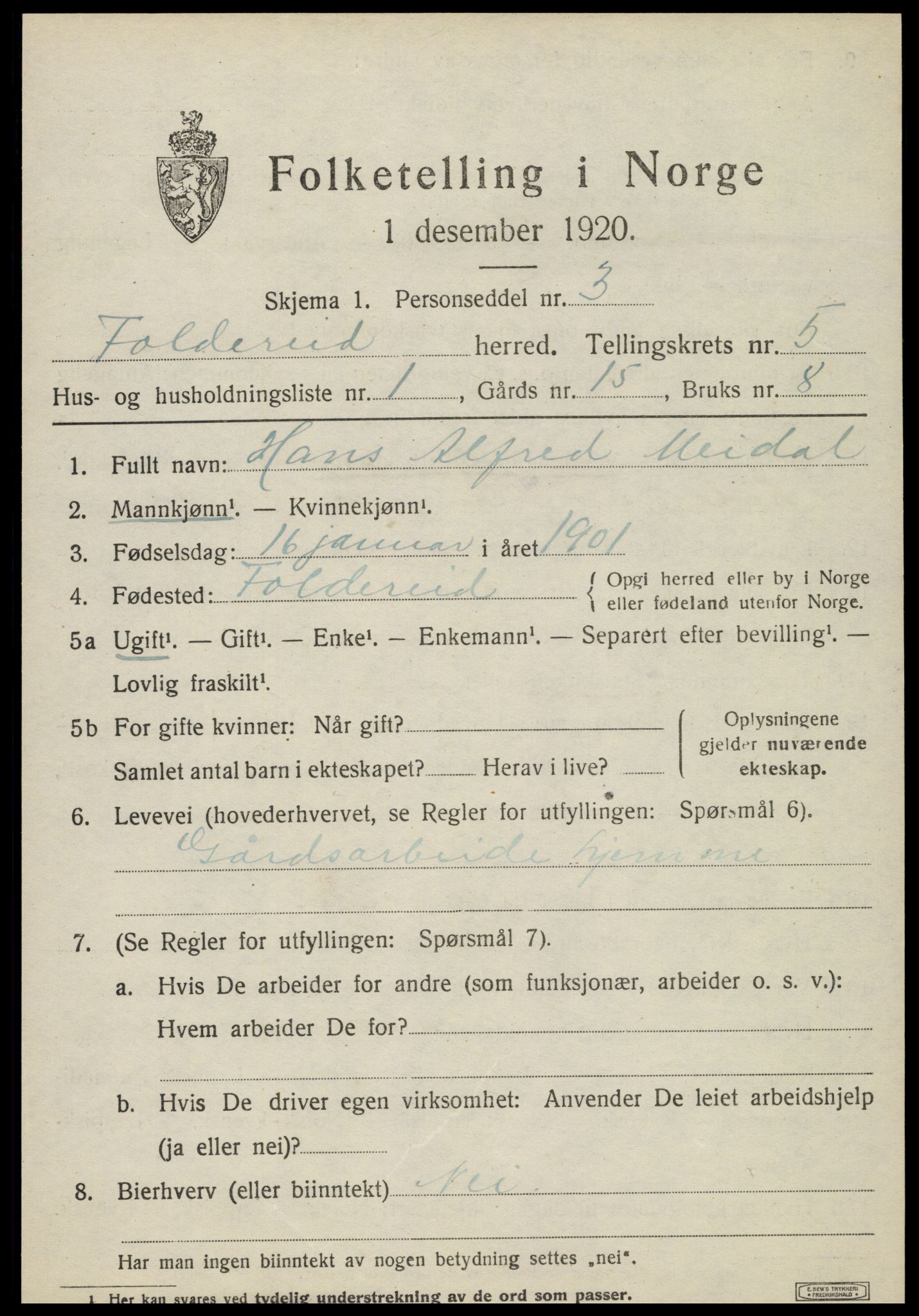 SAT, Folketelling 1920 for 1753 Foldereid herred, 1920, s. 1988