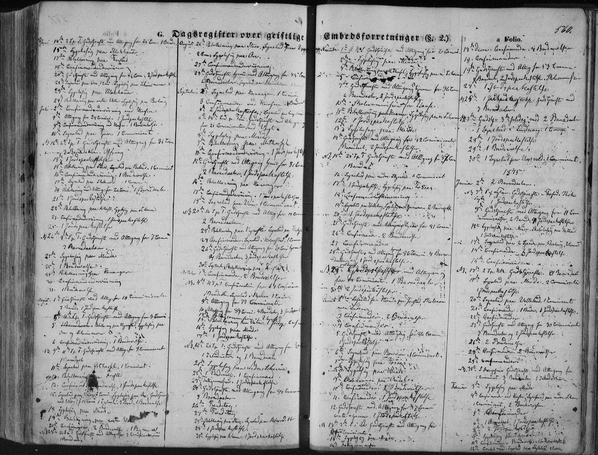 Lista sokneprestkontor, SAK/1111-0027/F/Fa/L0011: Ministerialbok nr. A 11, 1861-1878, s. 560