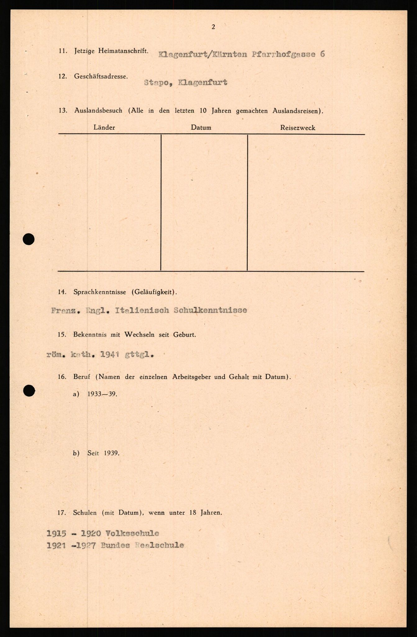 Forsvaret, Forsvarets overkommando II, AV/RA-RAFA-3915/D/Db/L0038: CI Questionaires. Tyske okkupasjonsstyrker i Norge. Østerrikere., 1945-1946, s. 359