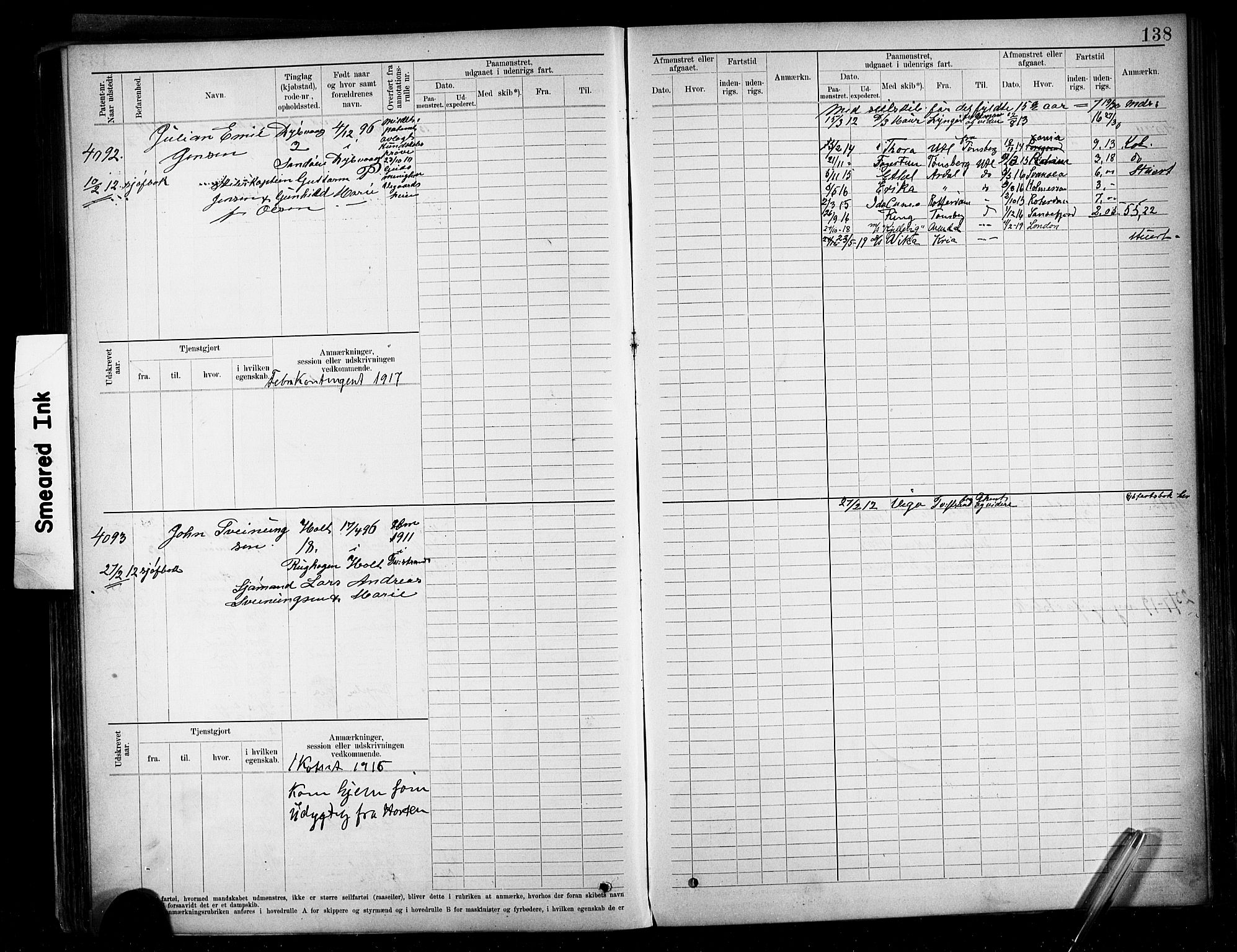 Tvedestrand mønstringskrets, AV/SAK-2031-0011/F/Fb/L0020: Hovedrulle A nr 3819-4409, U-36, 1906-1918, s. 143