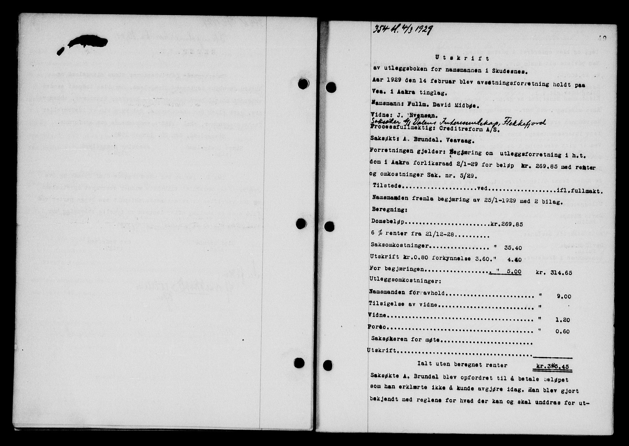 Karmsund sorenskriveri, SAST/A-100311/01/II/IIB/L0055: Pantebok nr. 36, 1929-1929, Tingl.dato: 04.03.1929