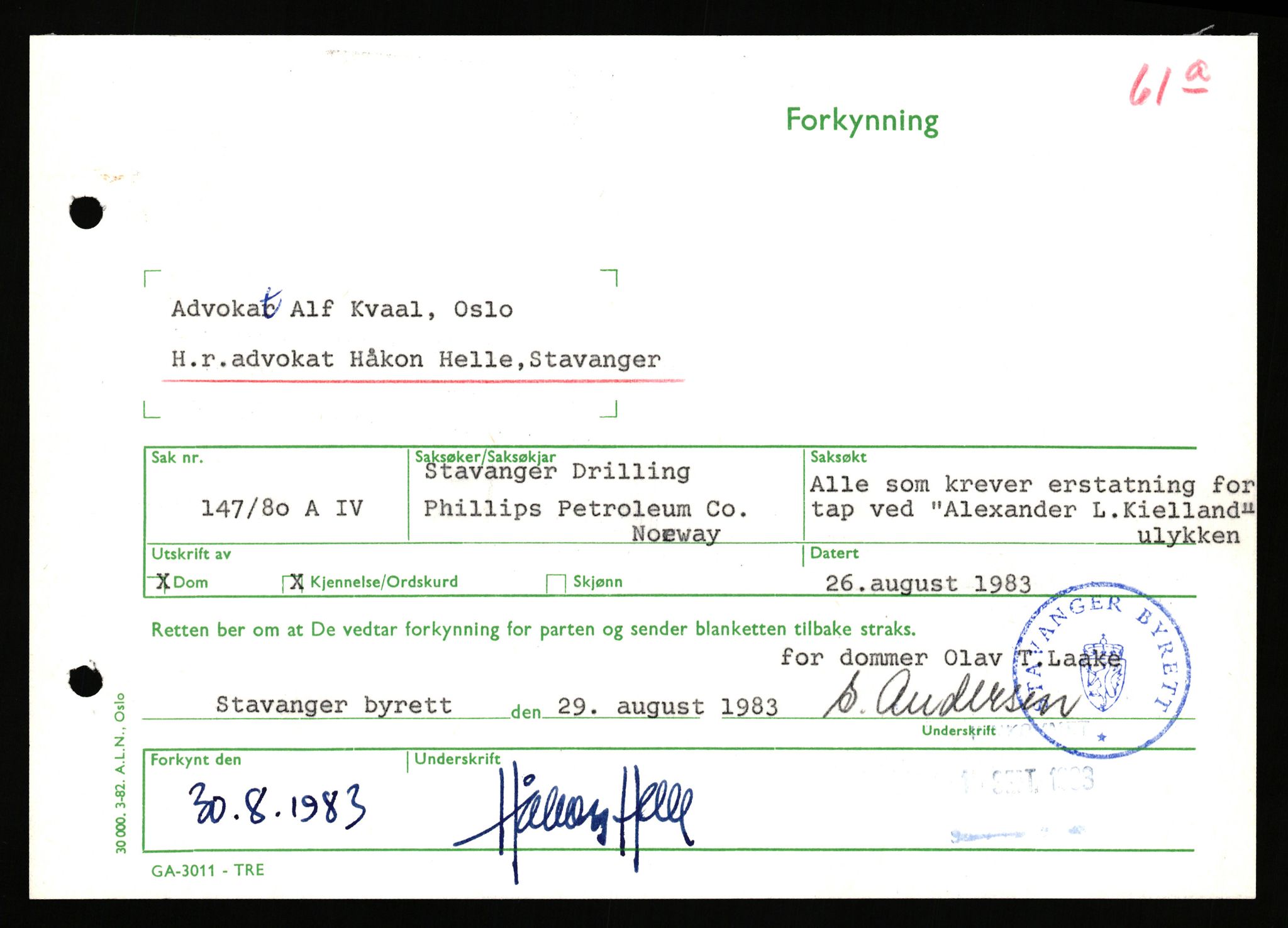 Stavanger byrett, AV/SAST-A-100455/003/F/Fh/Fhb/L0039b: A IV sak nr 147, 1980, s. 773