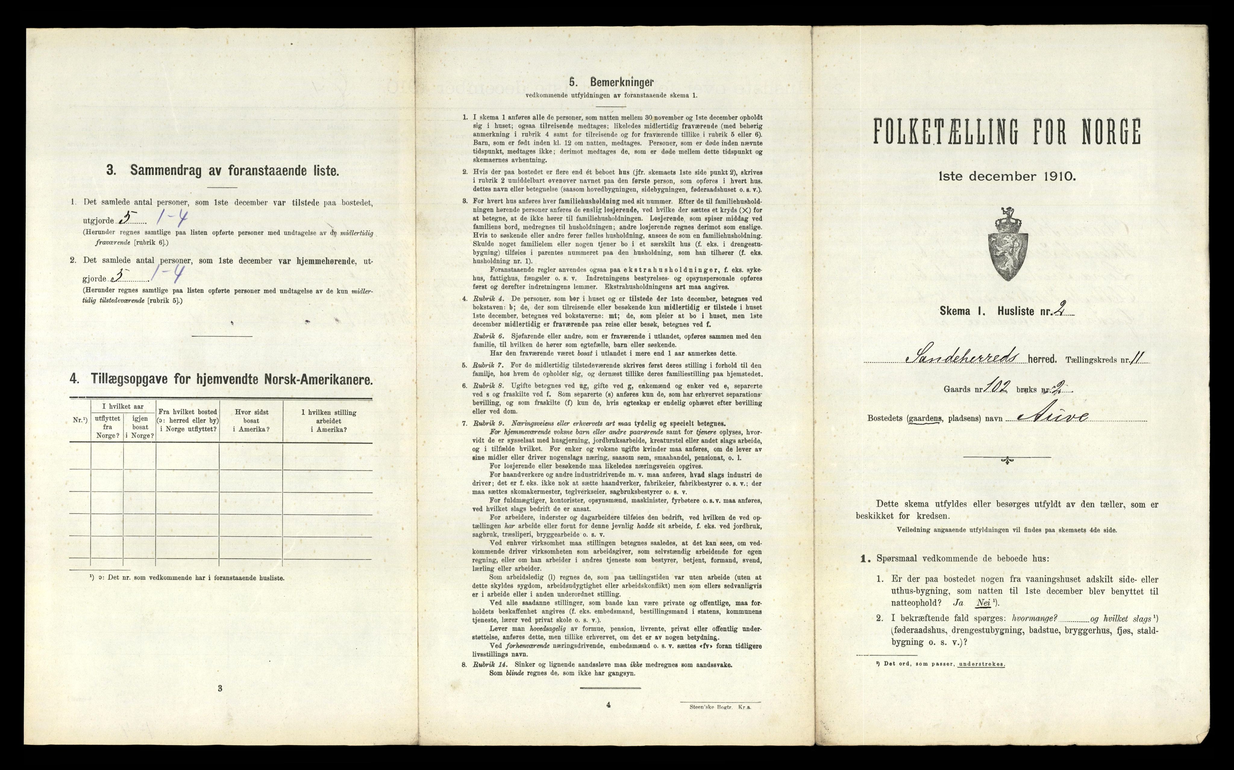 RA, Folketelling 1910 for 0724 Sandeherred herred, 1910, s. 2305