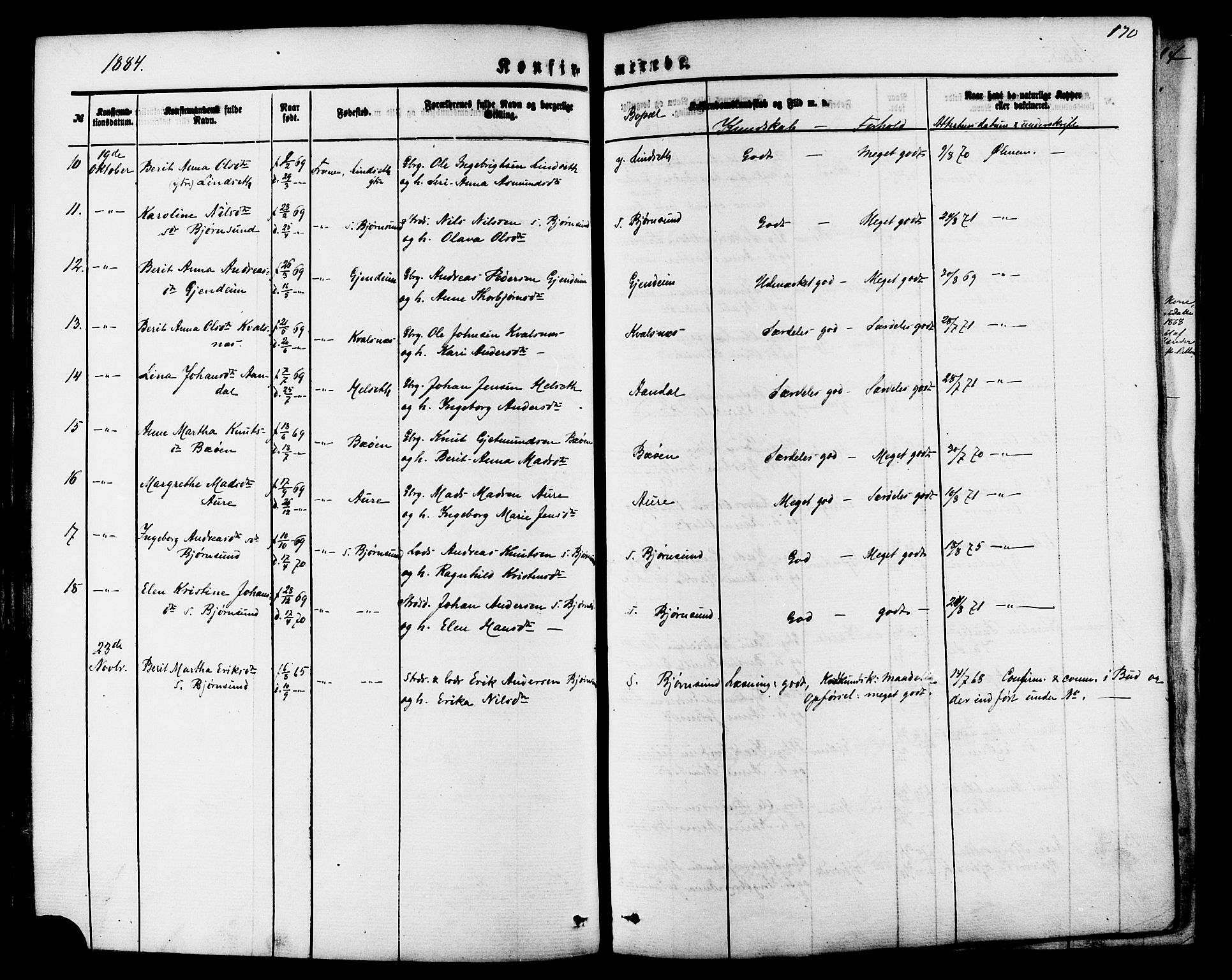 Ministerialprotokoller, klokkerbøker og fødselsregistre - Møre og Romsdal, AV/SAT-A-1454/565/L0749: Ministerialbok nr. 565A03, 1871-1886, s. 170