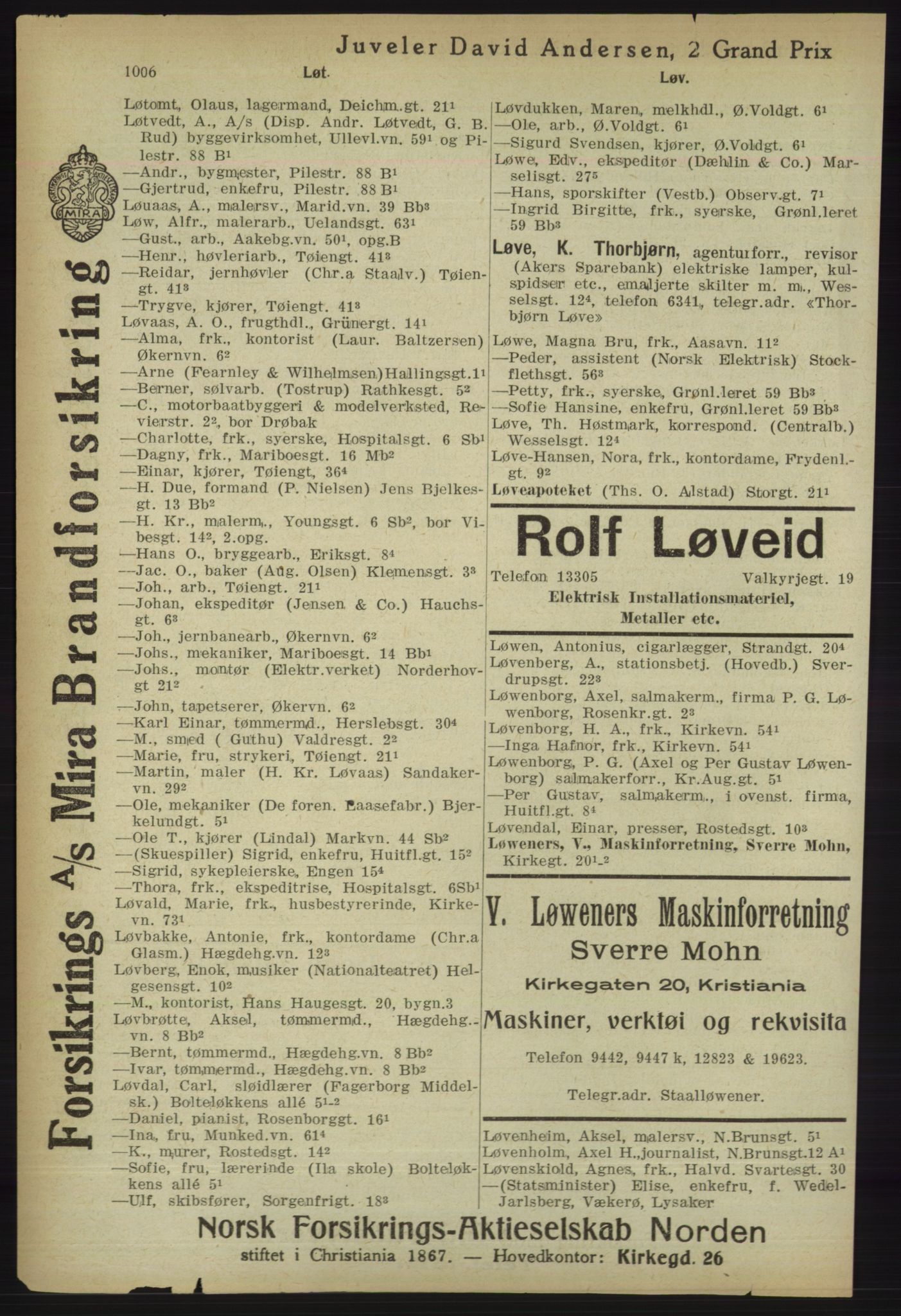 Kristiania/Oslo adressebok, PUBL/-, 1918, s. 1031
