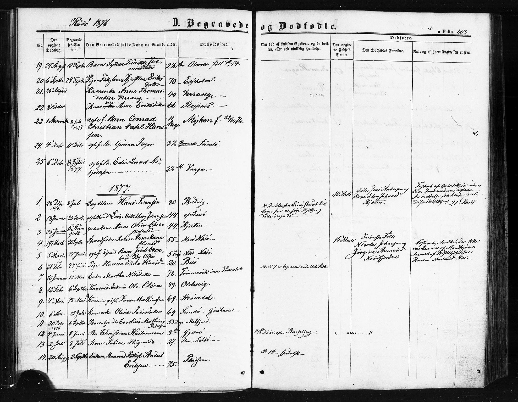 Ministerialprotokoller, klokkerbøker og fødselsregistre - Nordland, AV/SAT-A-1459/841/L0607: Ministerialbok nr. 841A11 /1, 1863-1877, s. 203