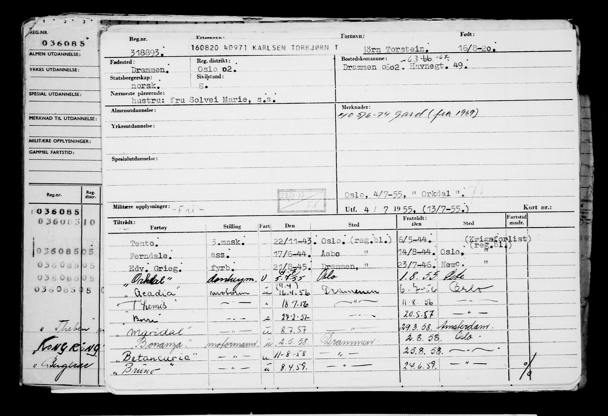 Direktoratet for sjømenn, AV/RA-S-3545/G/Gb/L0184: Hovedkort, 1920, s. 355