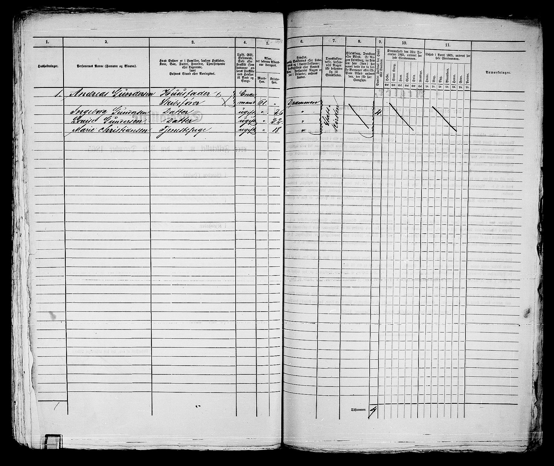 RA, Folketelling 1865 for 0602bP Strømsø prestegjeld i Drammen kjøpstad, 1865, s. 534