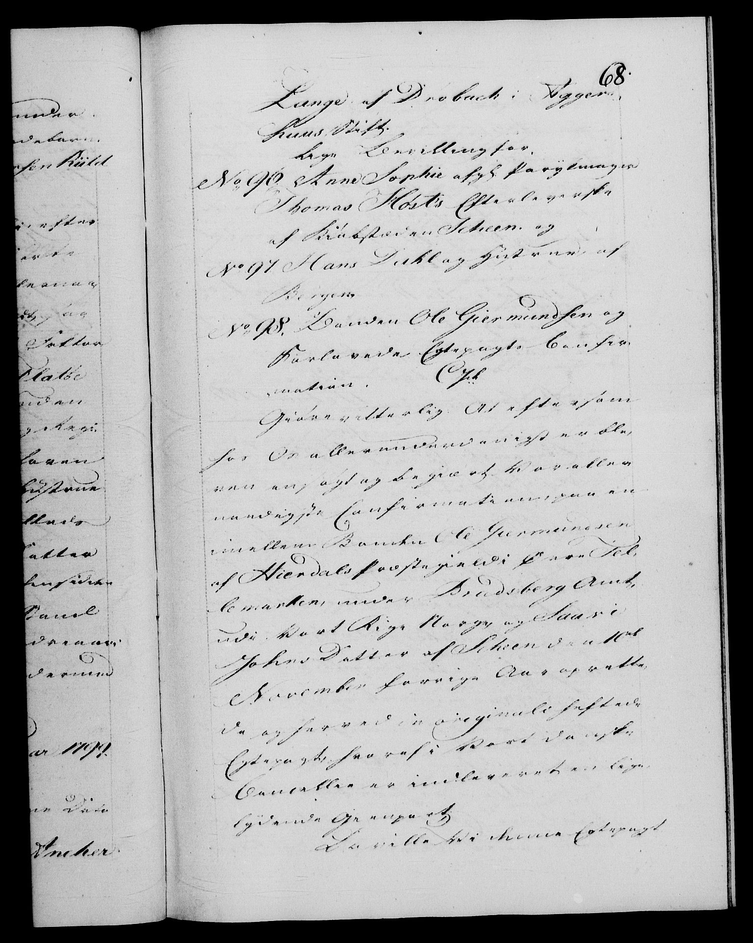 Danske Kanselli 1572-1799, AV/RA-EA-3023/F/Fc/Fca/Fcaa/L0059: Norske registre, 1799, s. 68a
