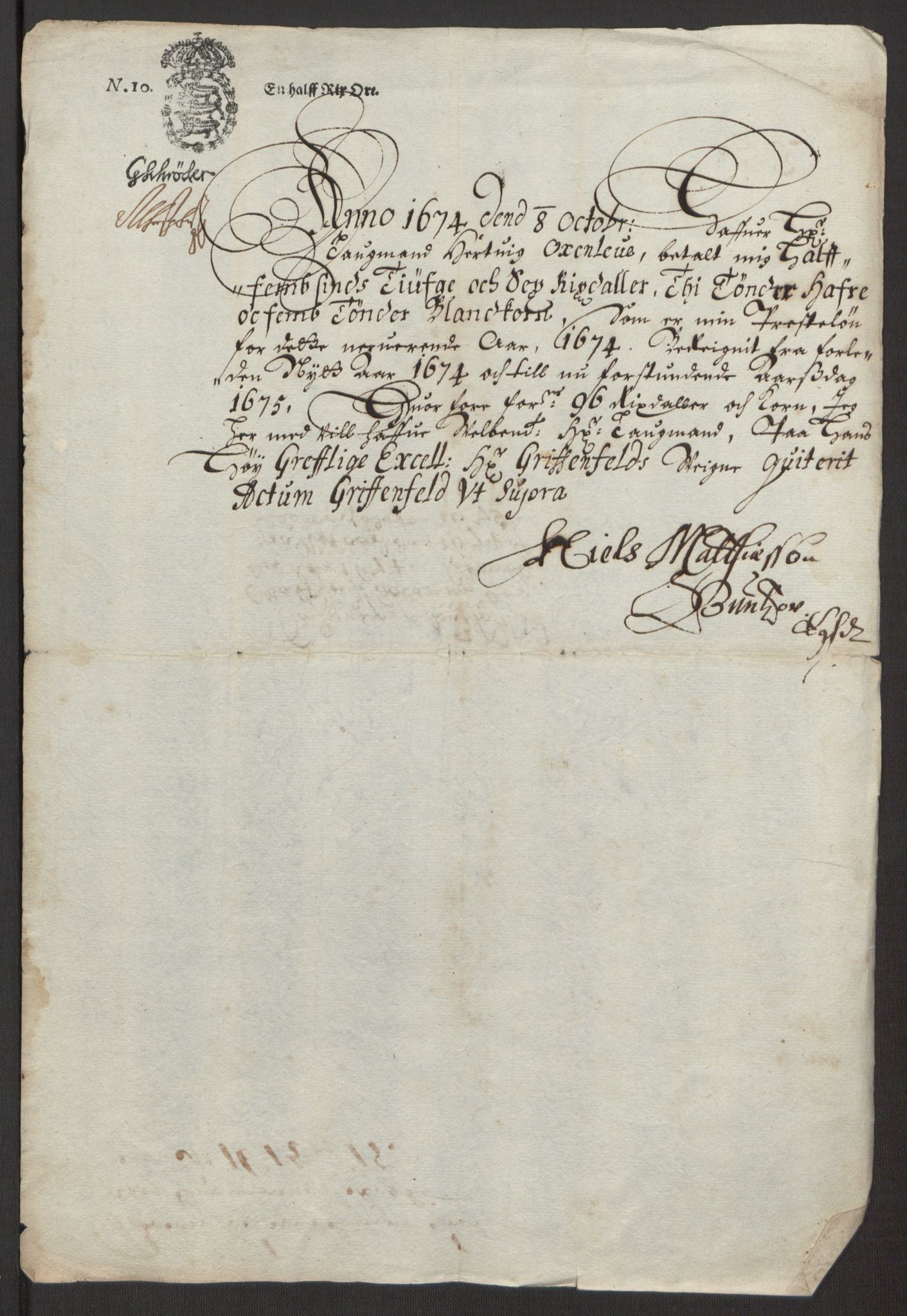 Rentekammeret inntil 1814, Reviderte regnskaper, Fogderegnskap, RA/EA-4092/R32/L1844: Fogderegnskap Jarlsberg grevskap, 1674-1675, s. 6