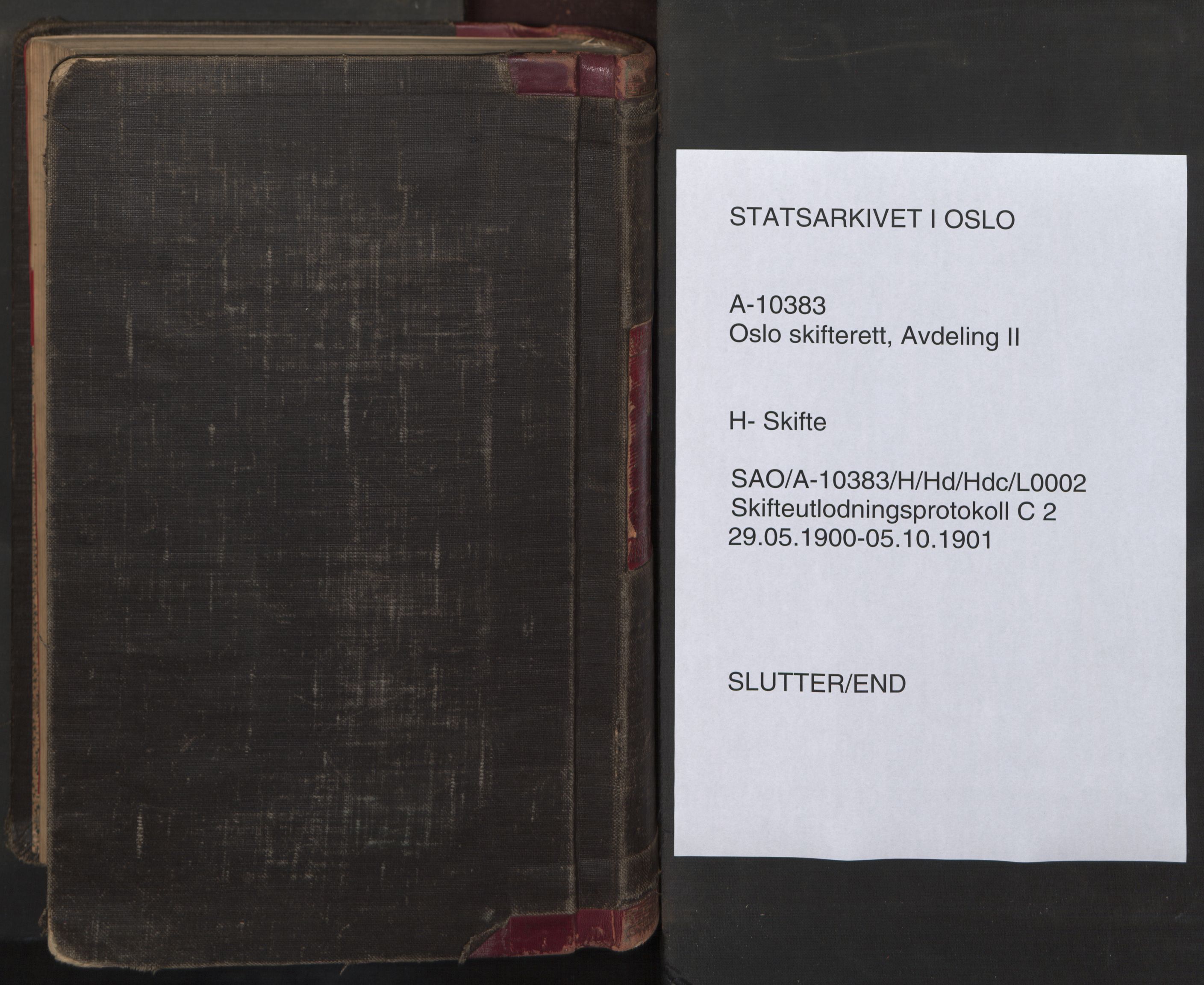 Oslo skifterett, SAO/A-10383/H/Hd/Hdc/L0002: Skifteutlodningsprotokoll, 1900-1901