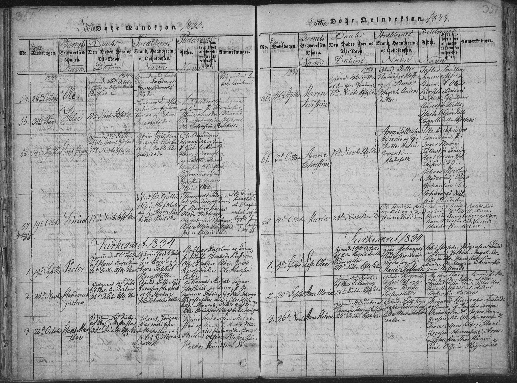 Sandsvær kirkebøker, AV/SAKO-A-244/F/Fa/L0004: Ministerialbok nr. I 4, 1817-1839, s. 350-351