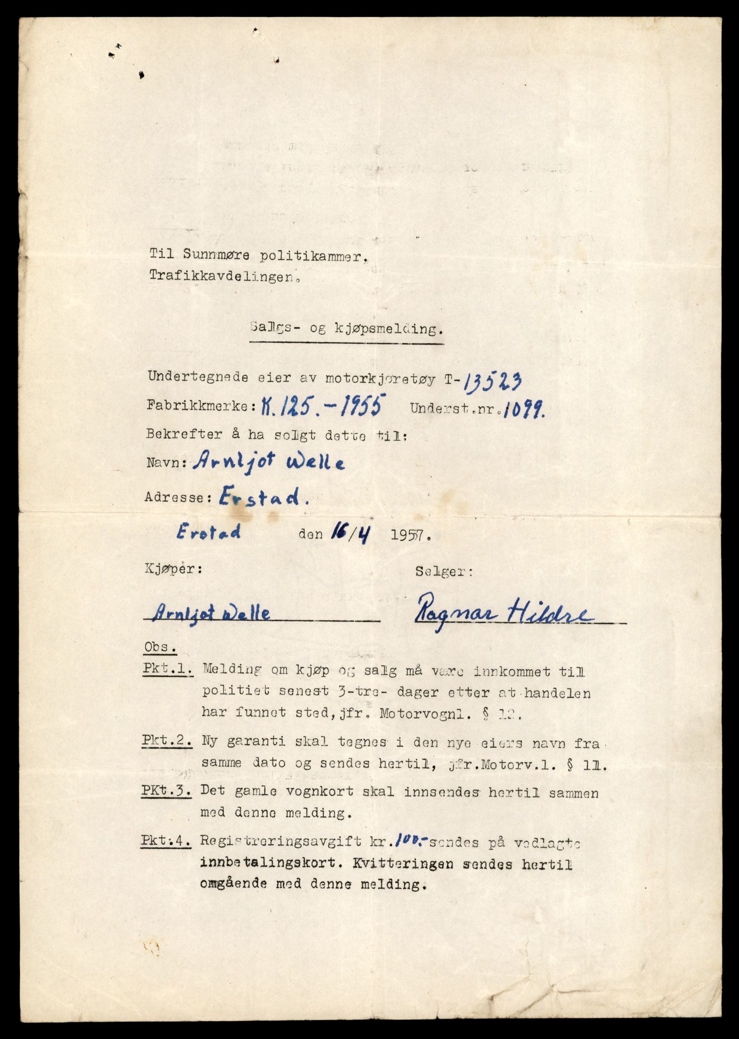 Møre og Romsdal vegkontor - Ålesund trafikkstasjon, AV/SAT-A-4099/F/Fe/L0039: Registreringskort for kjøretøy T 13361 - T 13530, 1927-1998, s. 2843