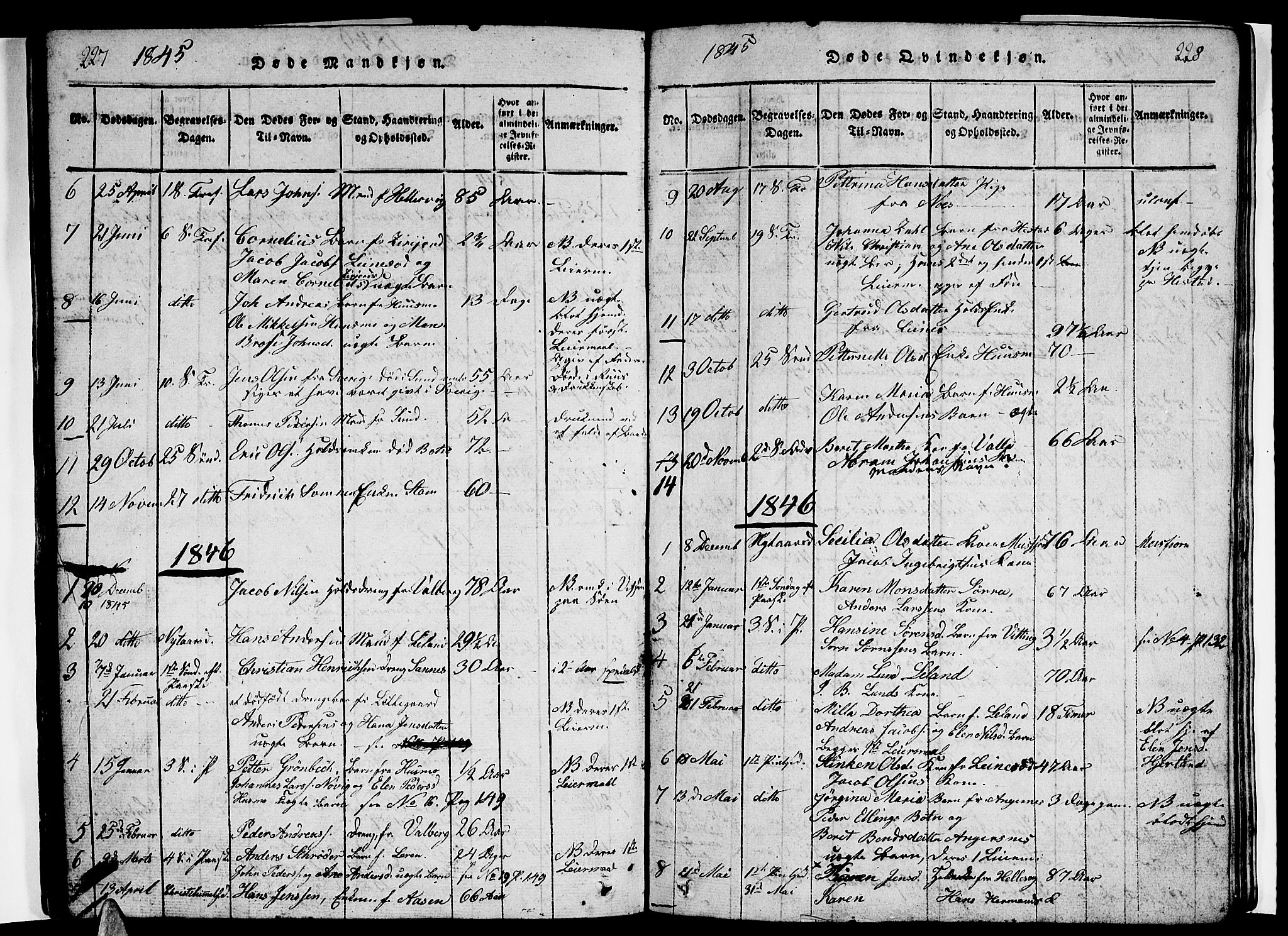 Ministerialprotokoller, klokkerbøker og fødselsregistre - Nordland, AV/SAT-A-1459/831/L0474: Klokkerbok nr. 831C01, 1820-1850, s. 227-228