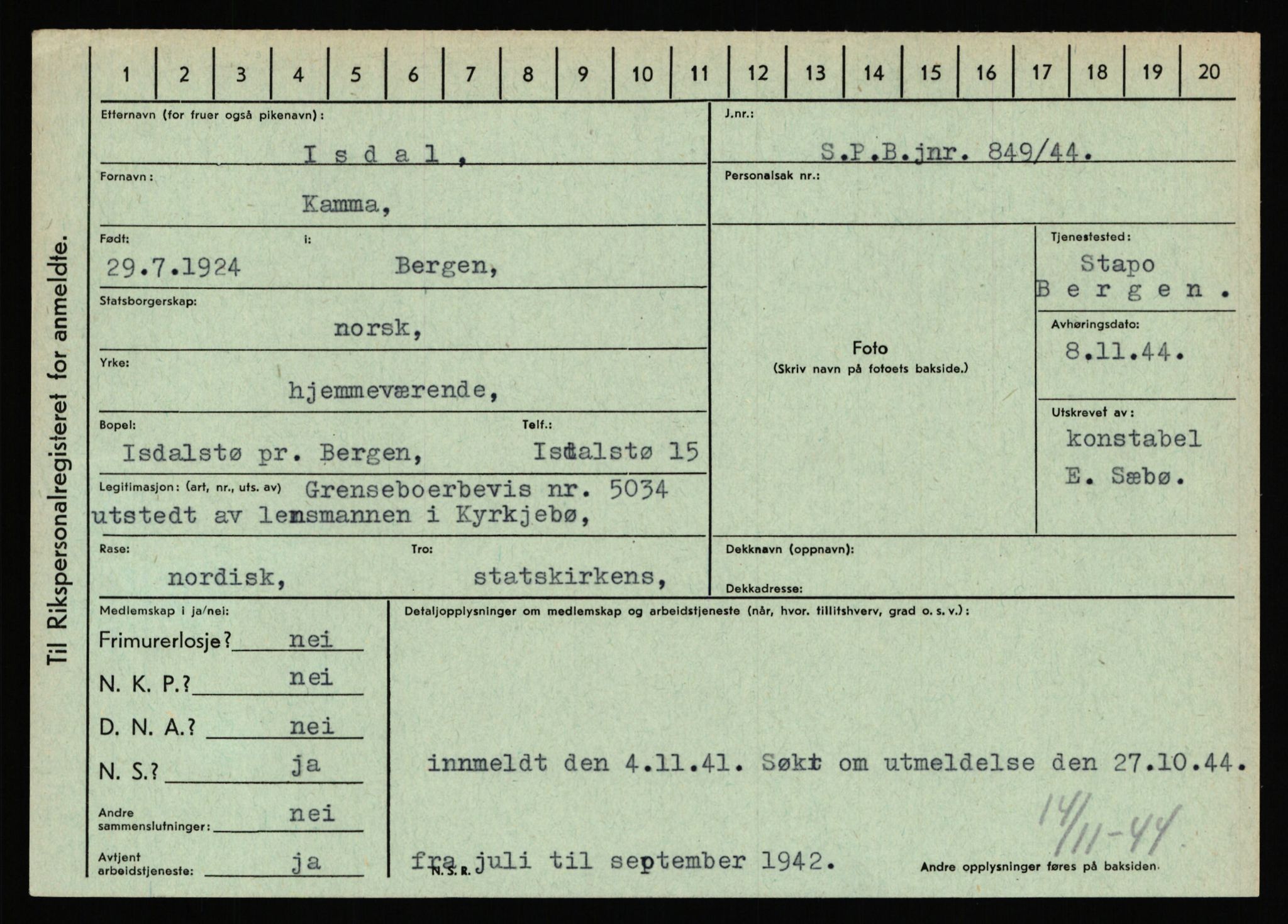 Statspolitiet - Hovedkontoret / Osloavdelingen, AV/RA-S-1329/C/Ca/L0007: Hol - Joelsen, 1943-1945, s. 2587