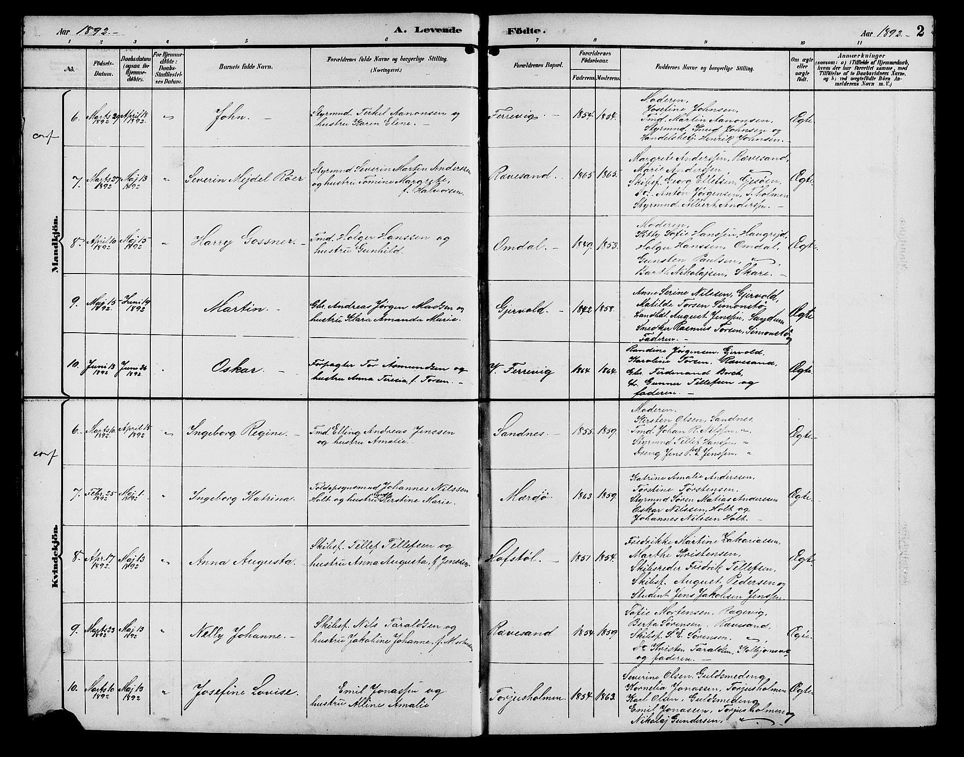 Tromøy sokneprestkontor, AV/SAK-1111-0041/F/Fb/L0006: Klokkerbok nr. B 6, 1892-1907, s. 2