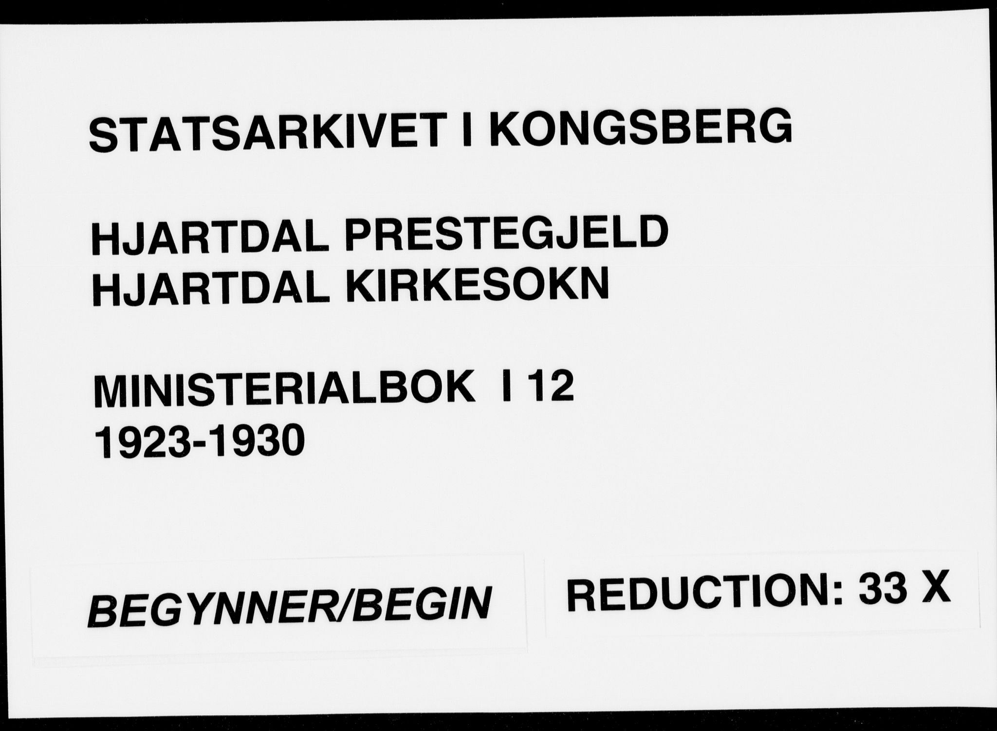 Hjartdal kirkebøker, AV/SAKO-A-270/F/Fa/L0012: Ministerialbok nr. I 12, 1923-1930