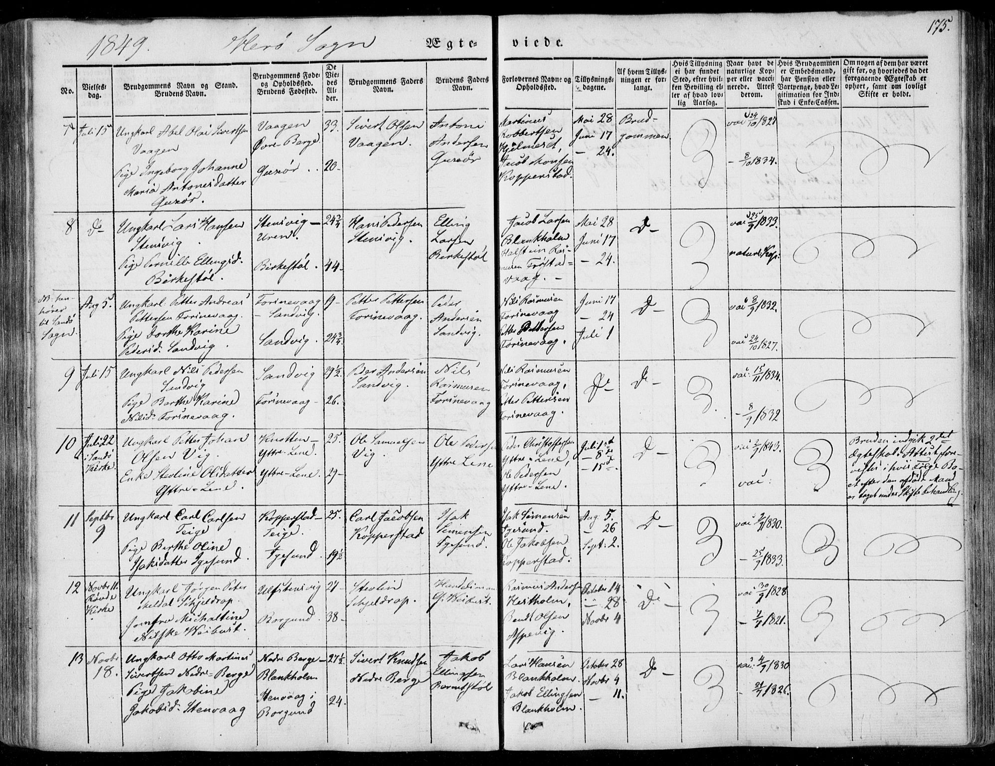 Ministerialprotokoller, klokkerbøker og fødselsregistre - Møre og Romsdal, AV/SAT-A-1454/507/L0070: Ministerialbok nr. 507A05, 1842-1873, s. 175