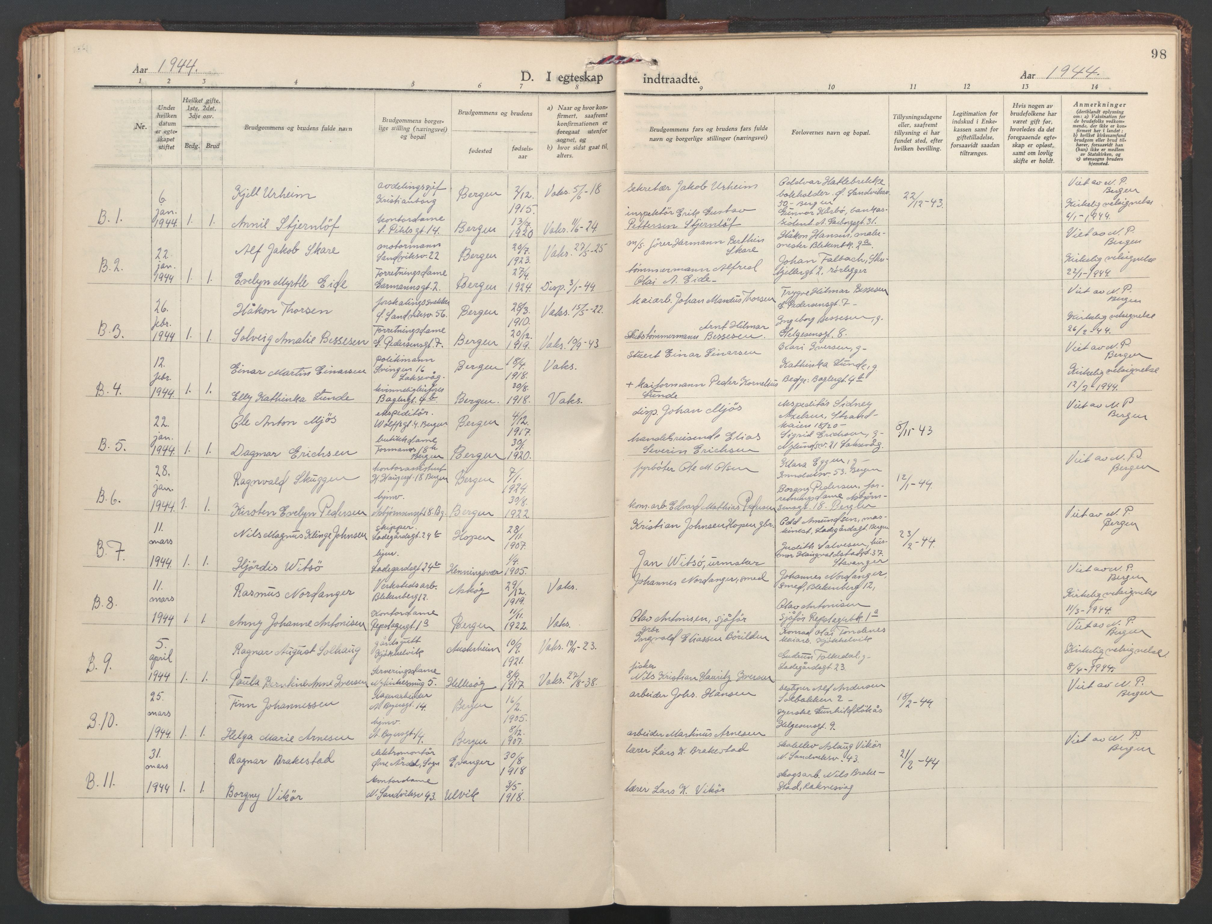 St. Olavs Sokneprestembete, AV/SAB-A-78101/H/Haa: Ministerialbok nr. C 1, 1928-1954, s. 98