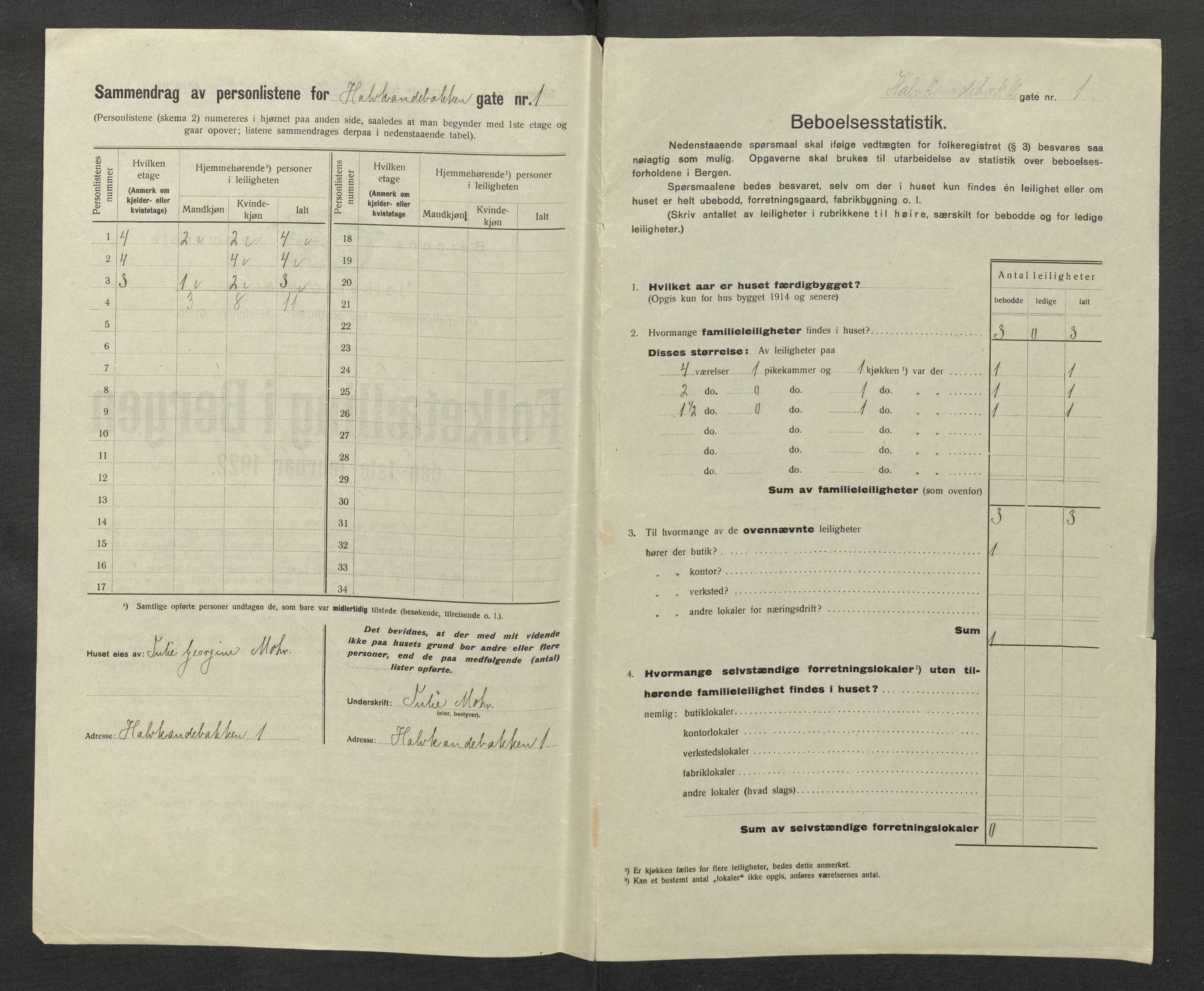 SAB, Kommunal folketelling 1922 for Bergen kjøpstad, 1922, s. 11941