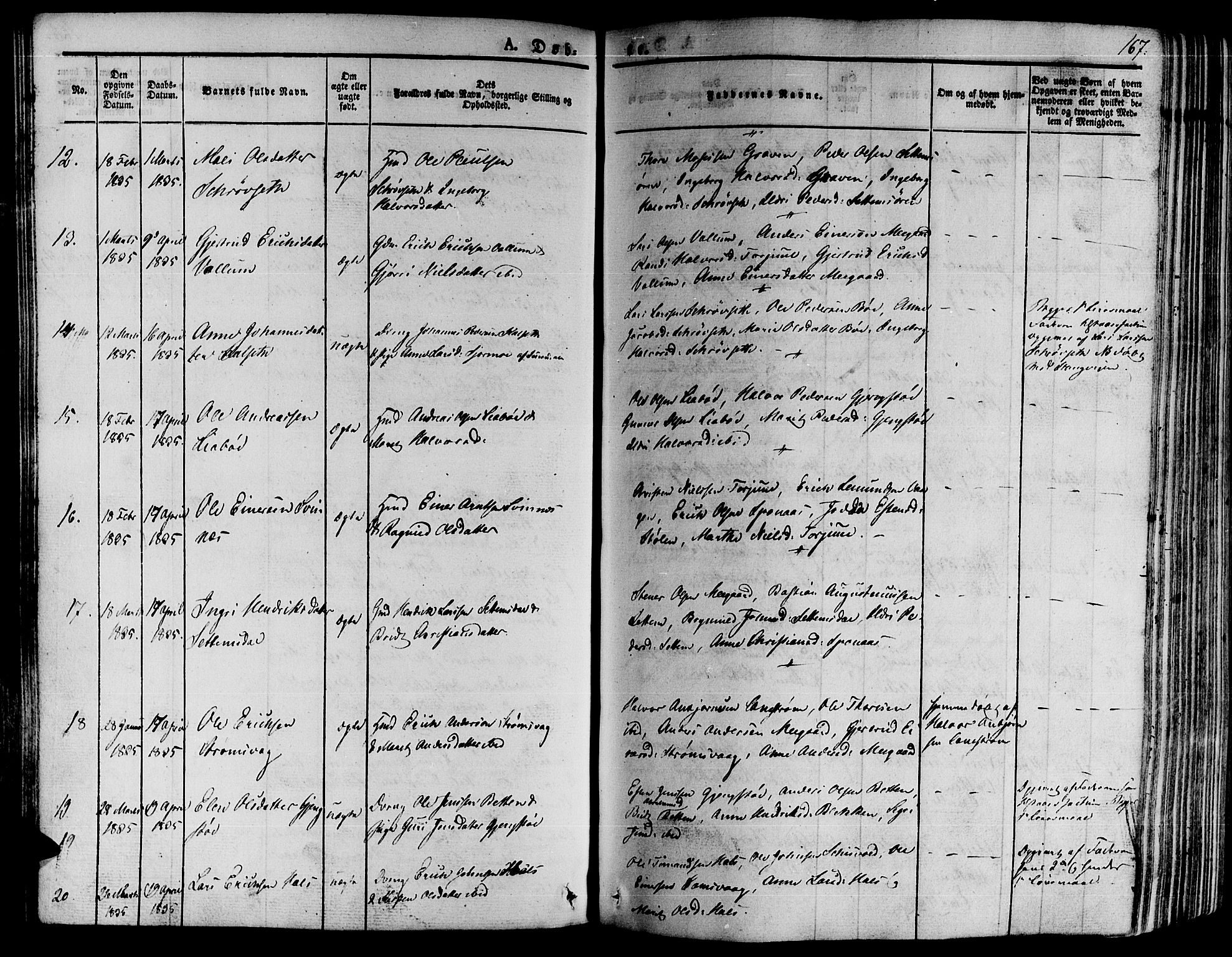 Ministerialprotokoller, klokkerbøker og fødselsregistre - Møre og Romsdal, SAT/A-1454/592/L1025: Ministerialbok nr. 592A03 /2, 1831-1849, s. 167