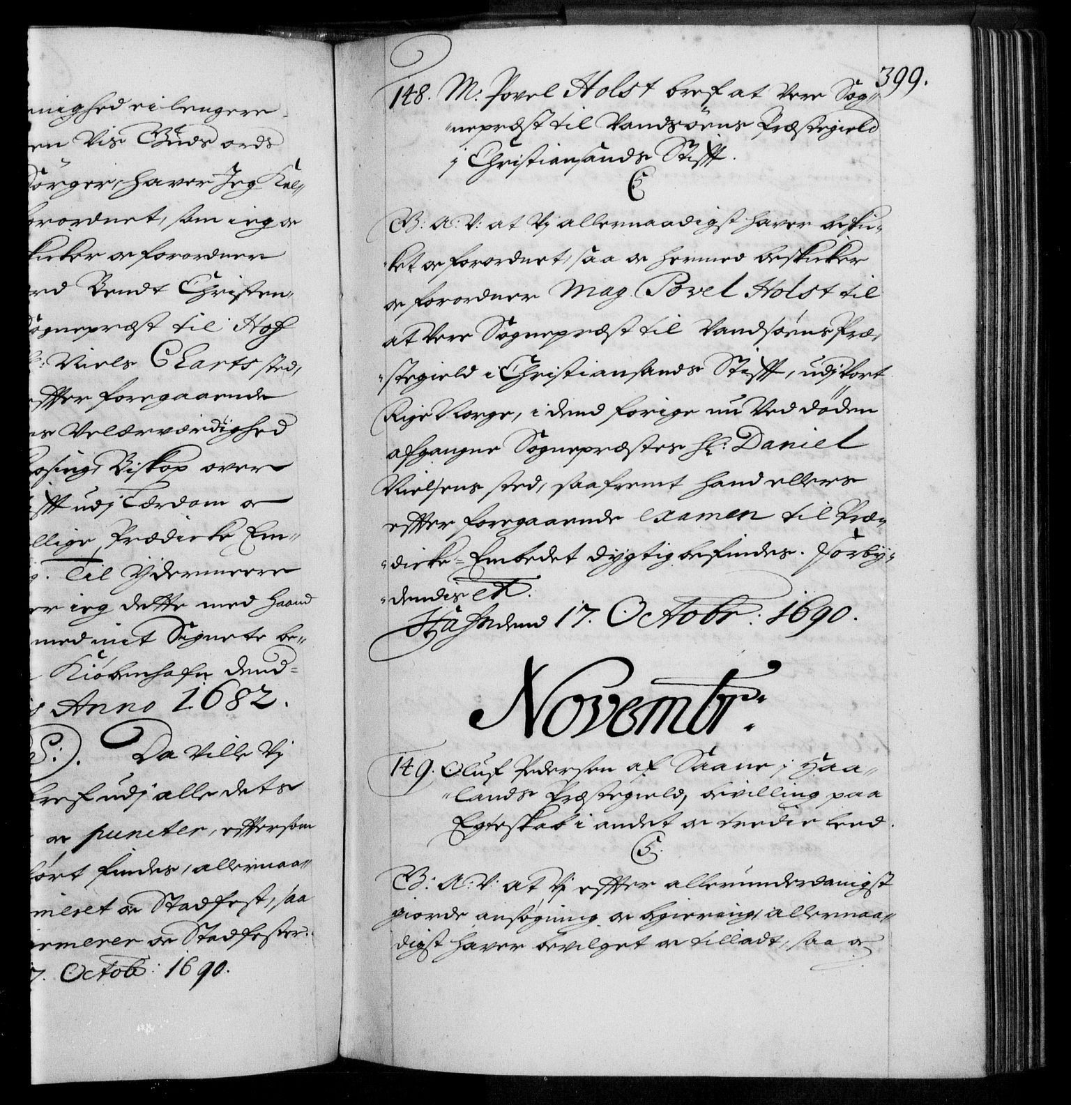 Danske Kanselli 1572-1799, RA/EA-3023/F/Fc/Fca/Fcaa/L0015: Norske registre (mikrofilm), 1688-1691, s. 399a
